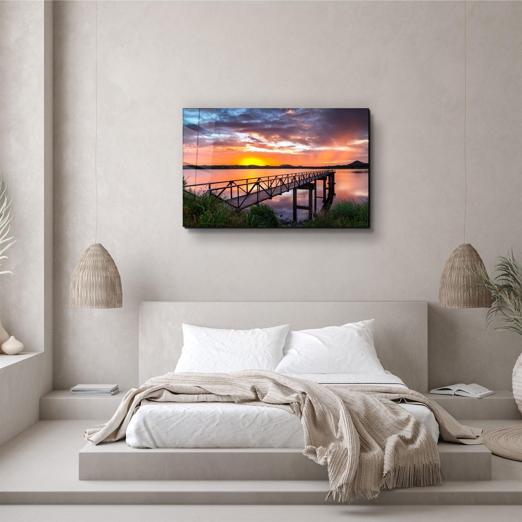 ・"Sunset on the Beach"・Glass Wall Art