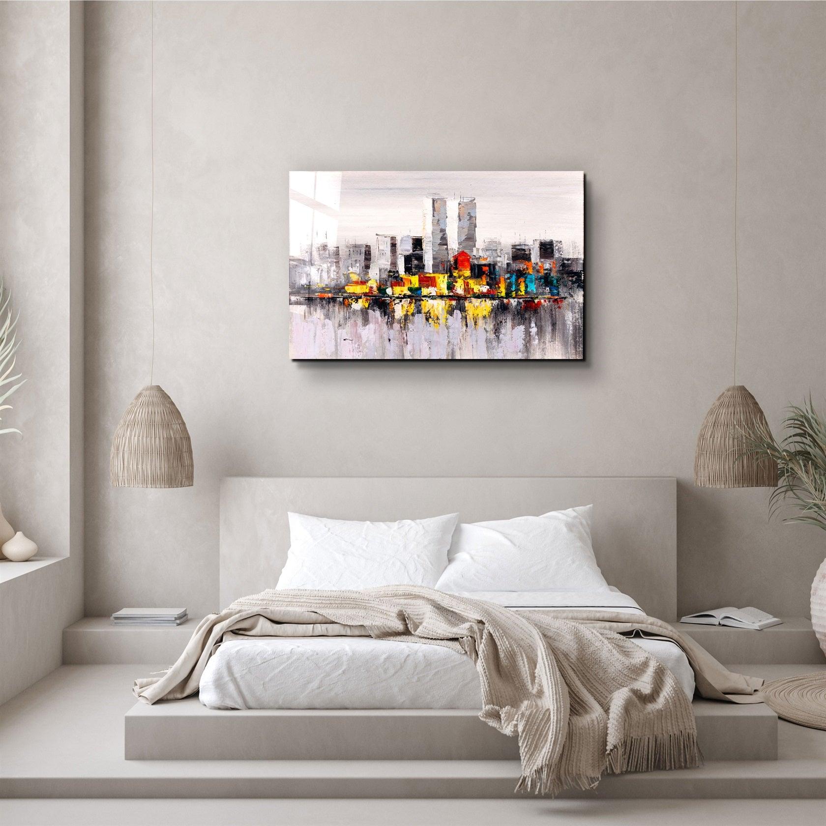 ・"Abstract City"・Glass Wall Art