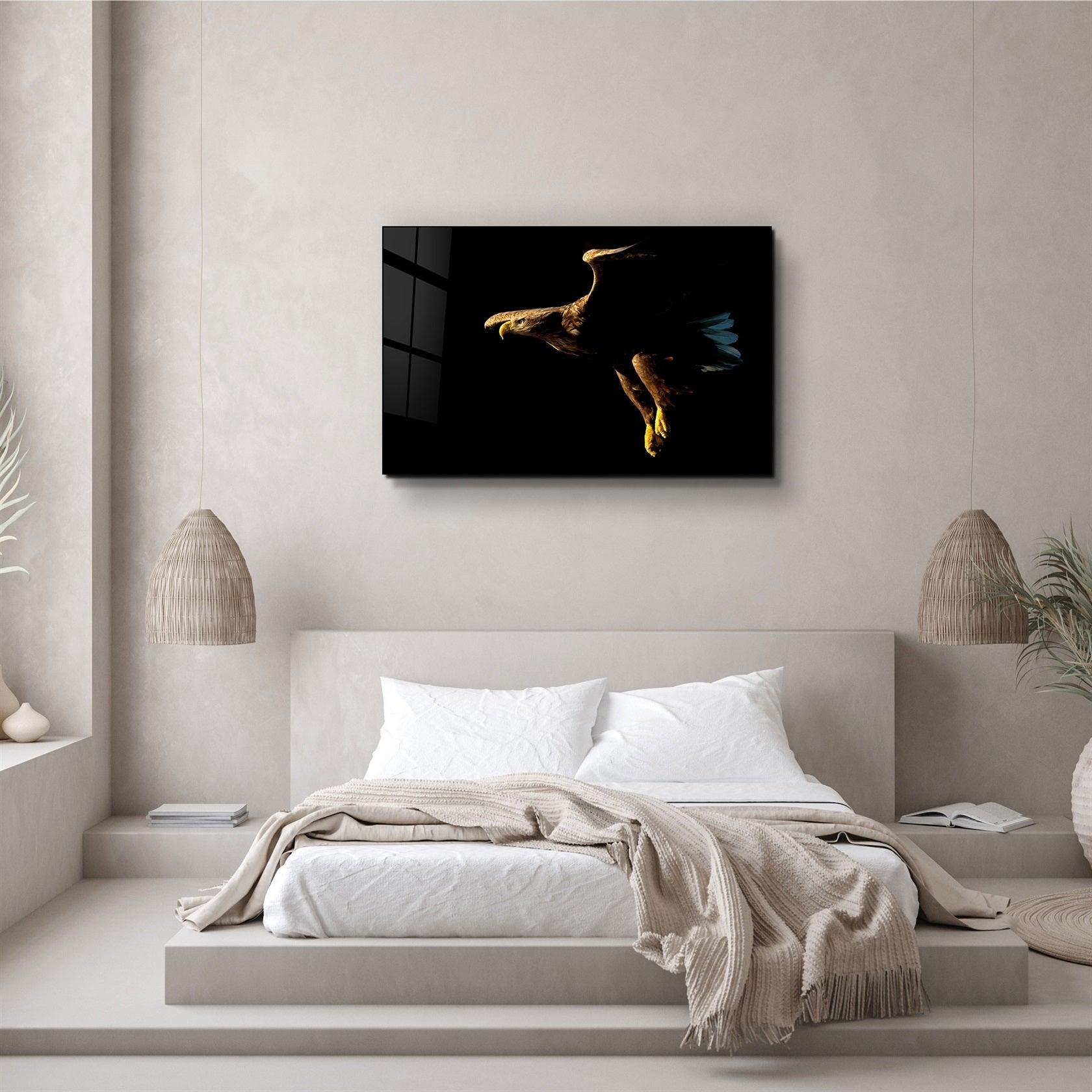 ・"Eagle in Dark"・Glass Wall Art