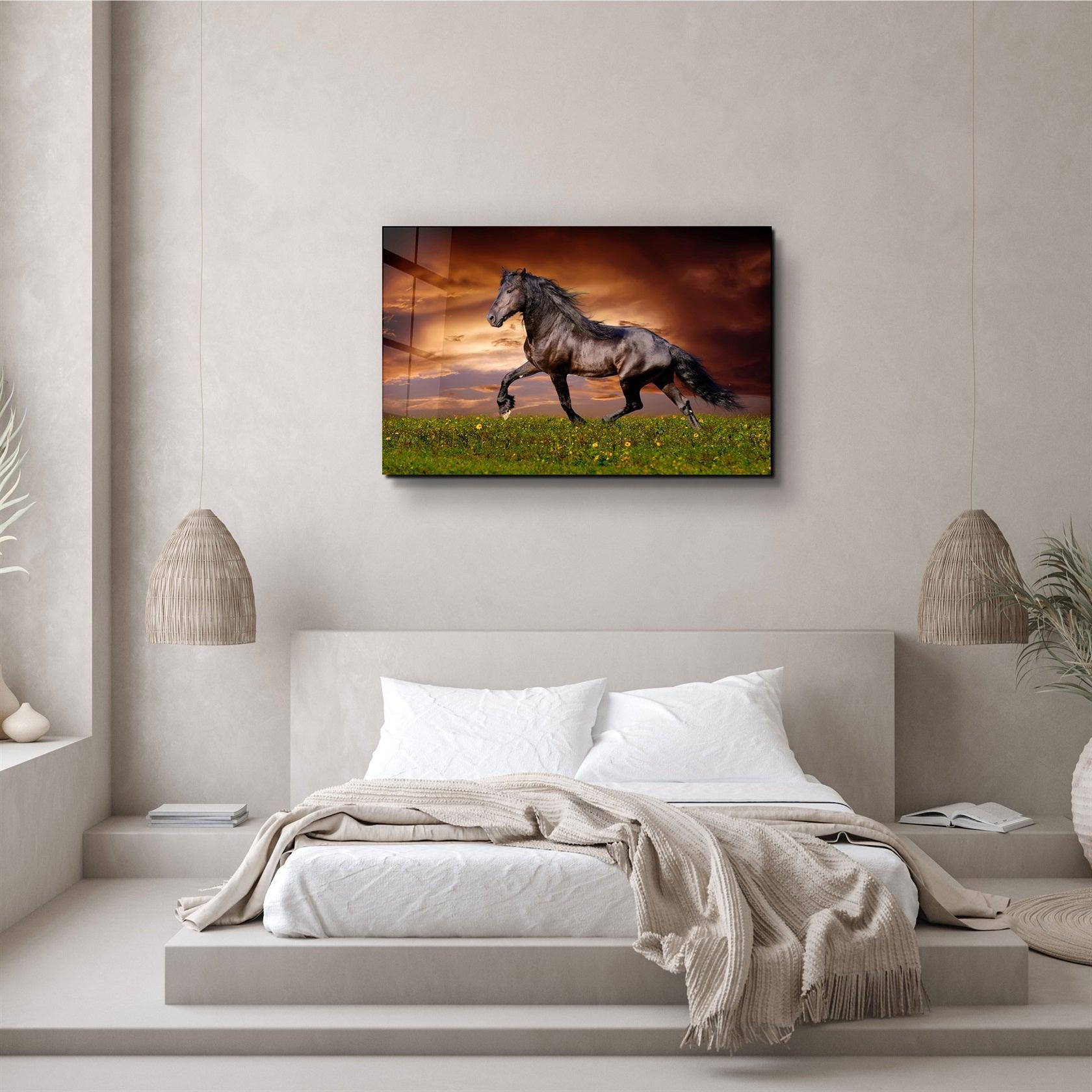 ・"Horse in the Wind"・Glass Wall Art