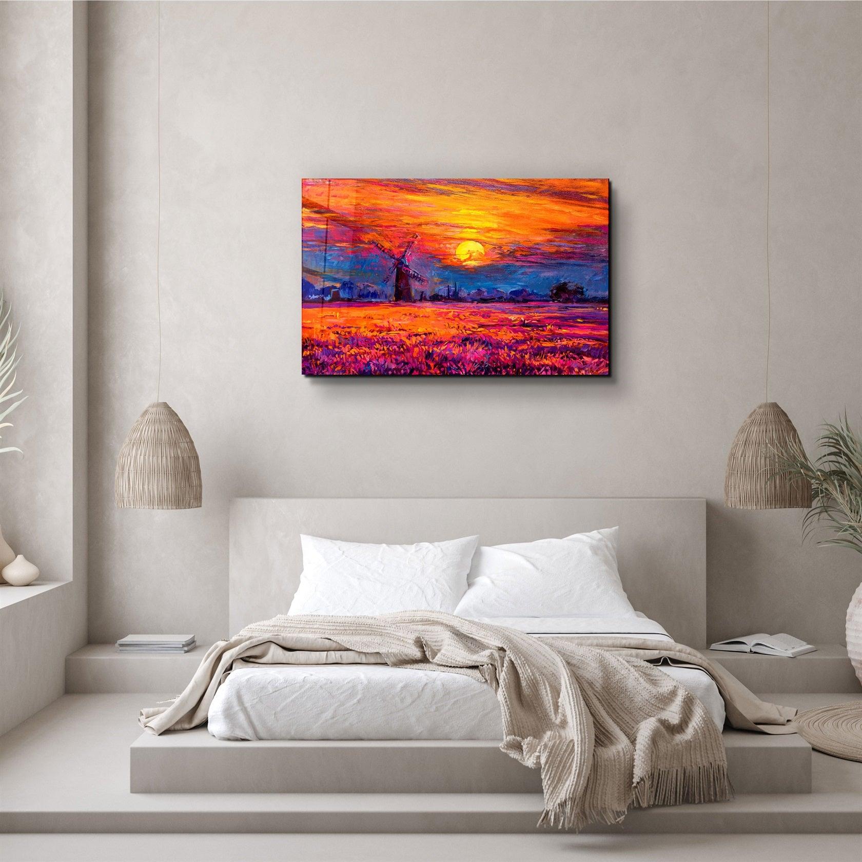 ・"Windmill and Sun"・Glass Wall Art