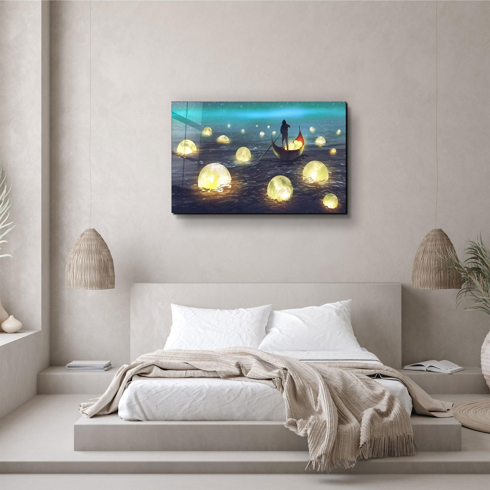 ・"Lights on the Sea"・Glass Wall Art