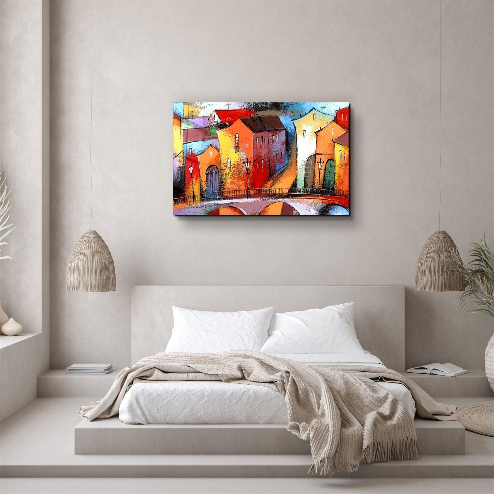 ・"Abstract City 2"・Glass Wall Art