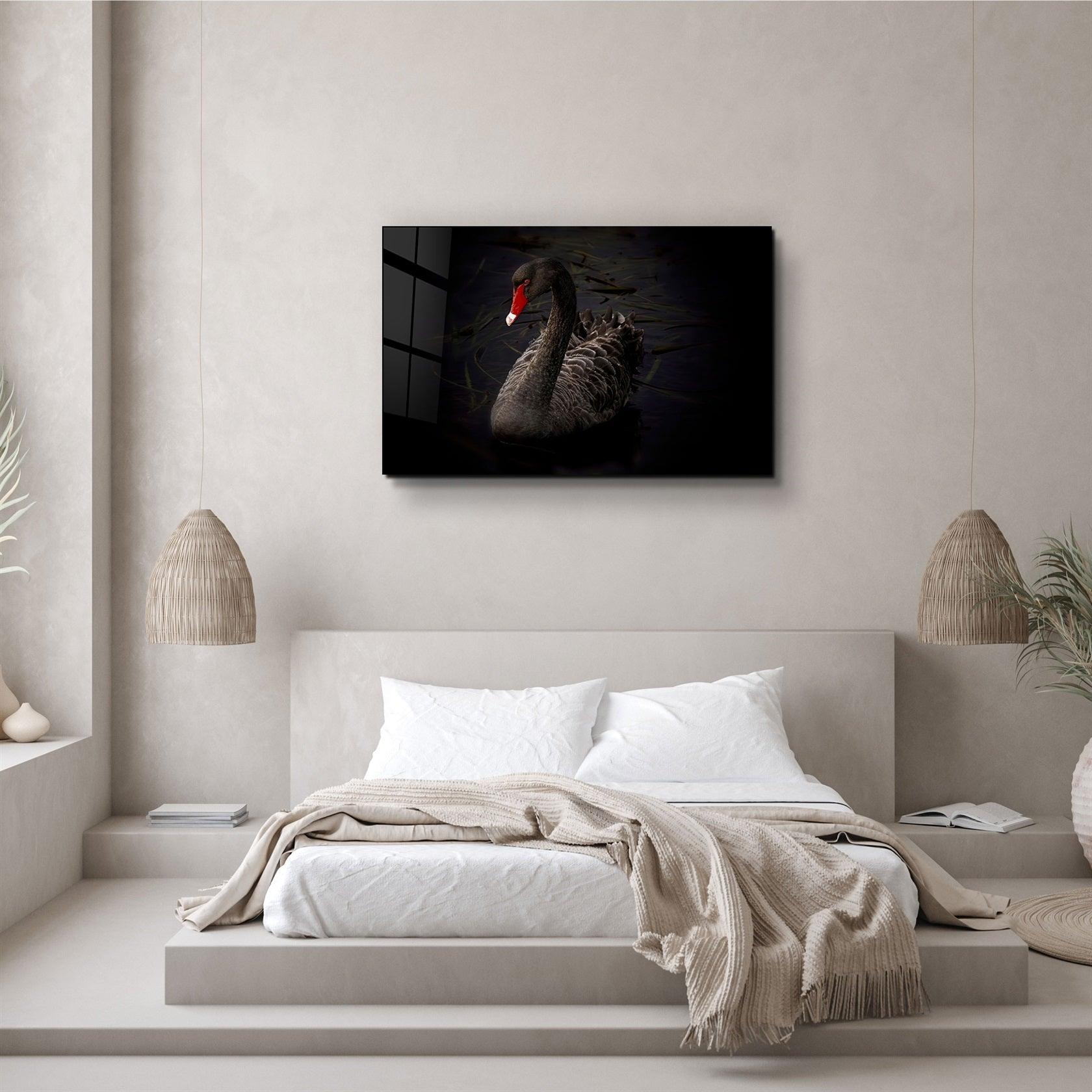 ・"Black Goose"・Glass Wall Art