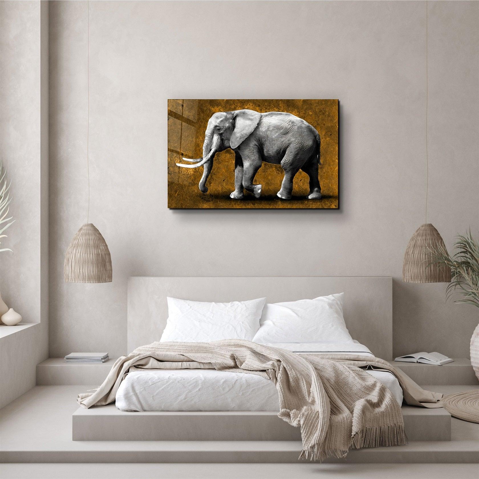 ・"Elephant Brown"・Glass Wall Art