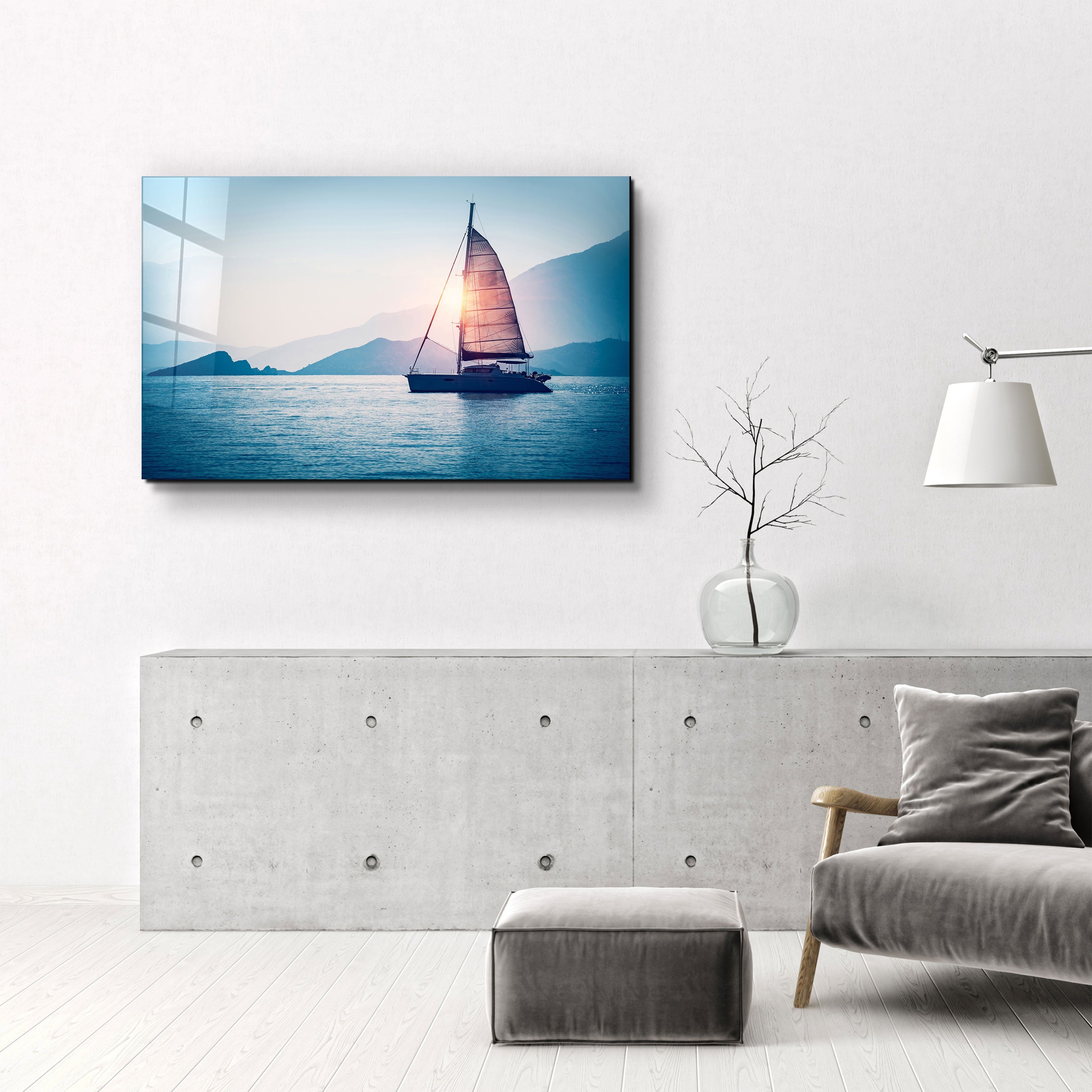 ・"The Explorer - SailBoat"・Glass Printing Wall Art