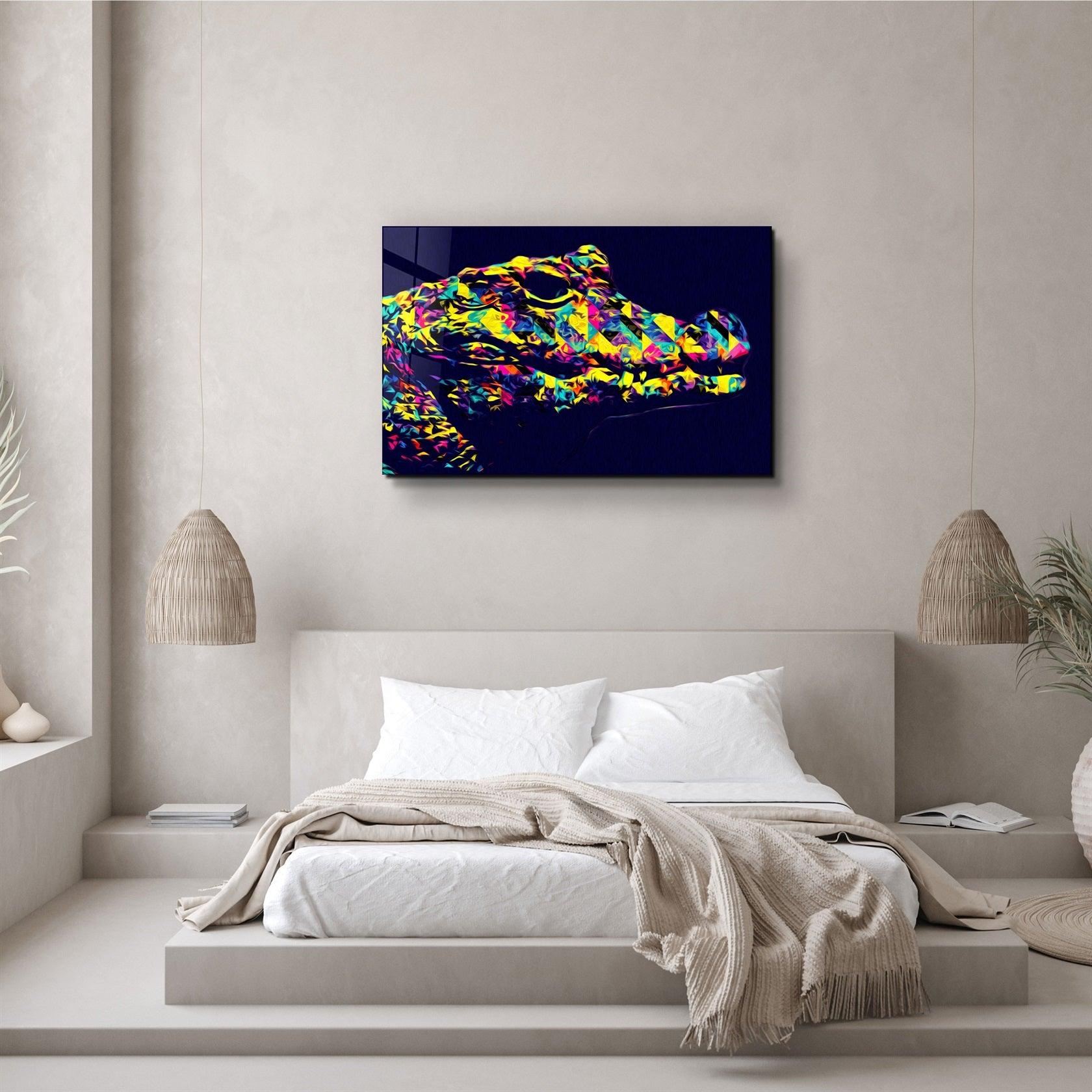 ・"Colormix Crocodile"・Glass Wall Art