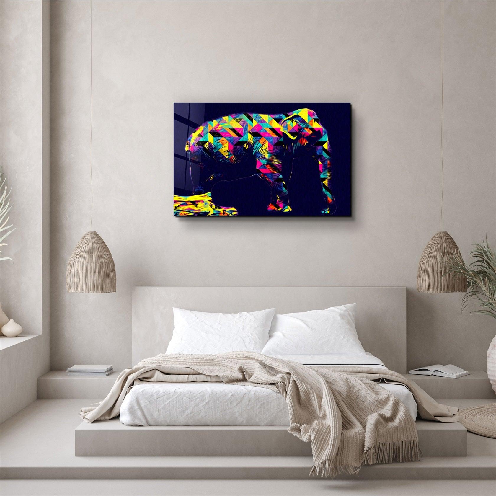 ・"Colormix Elephant"・Glass Wall Art