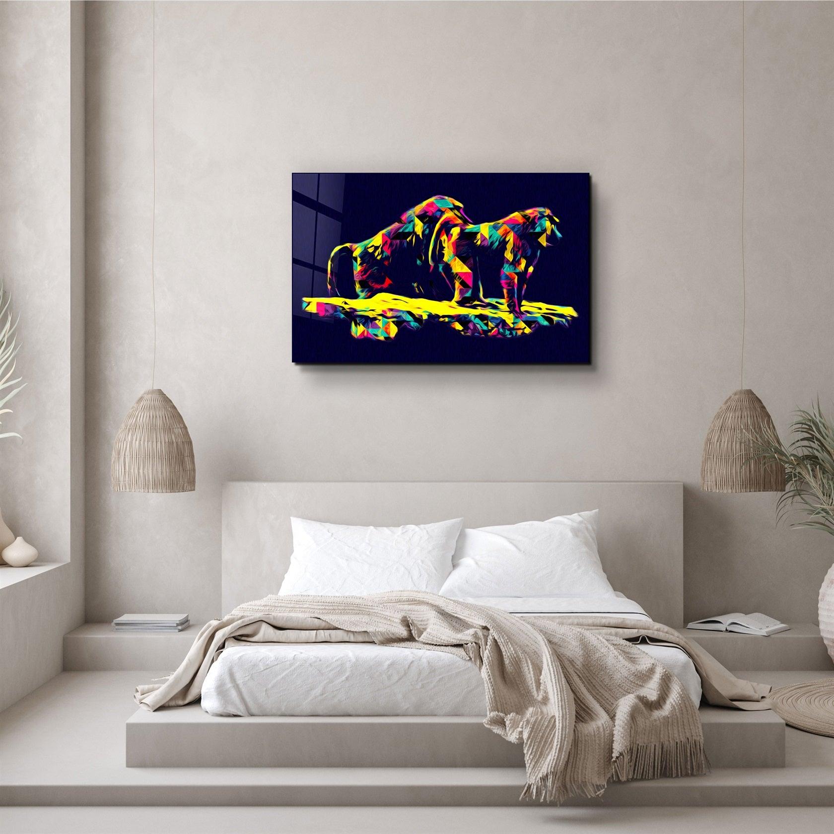 ・"Colormix Monkeys"・Glass Wall Art