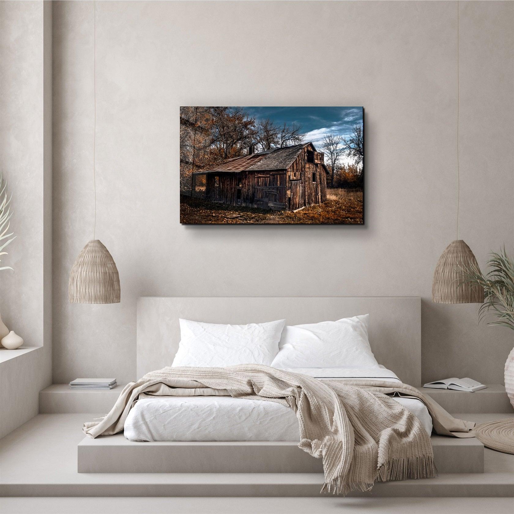 ・"Wooden Old House"・Glass Wall Art