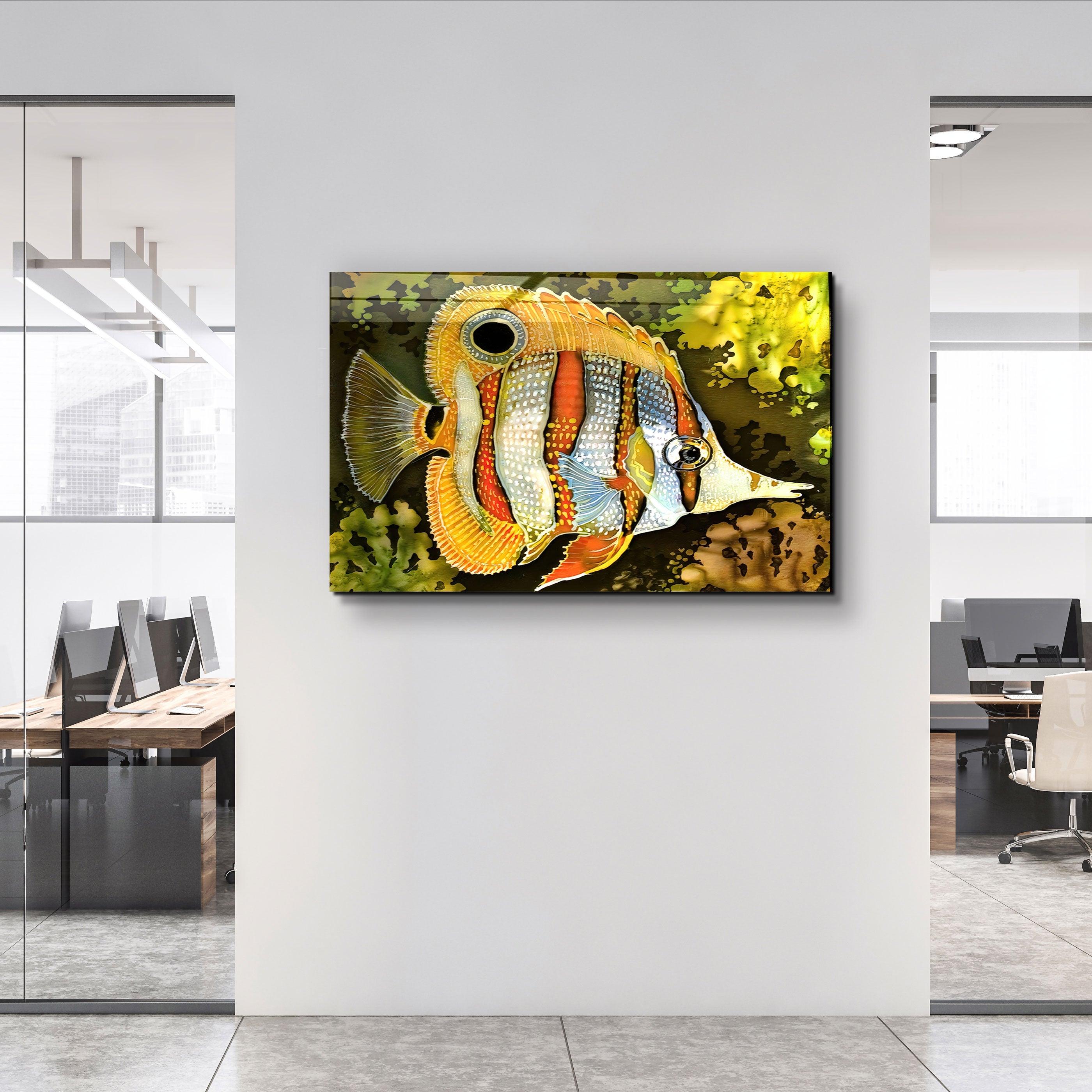 ・"Batik Fish"・Glass Wall Art