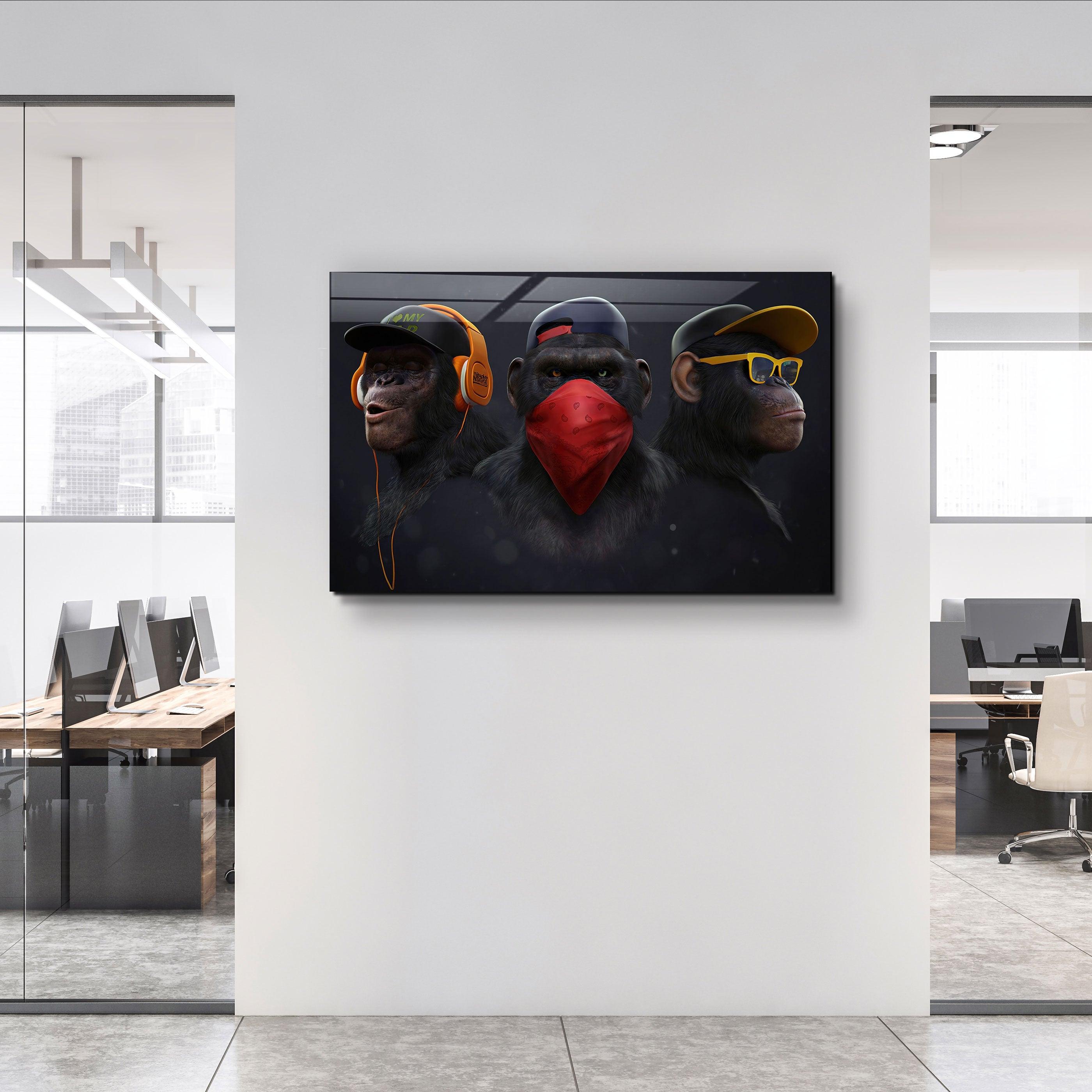 ・"Monkeys Gang"・Glass Wall Art