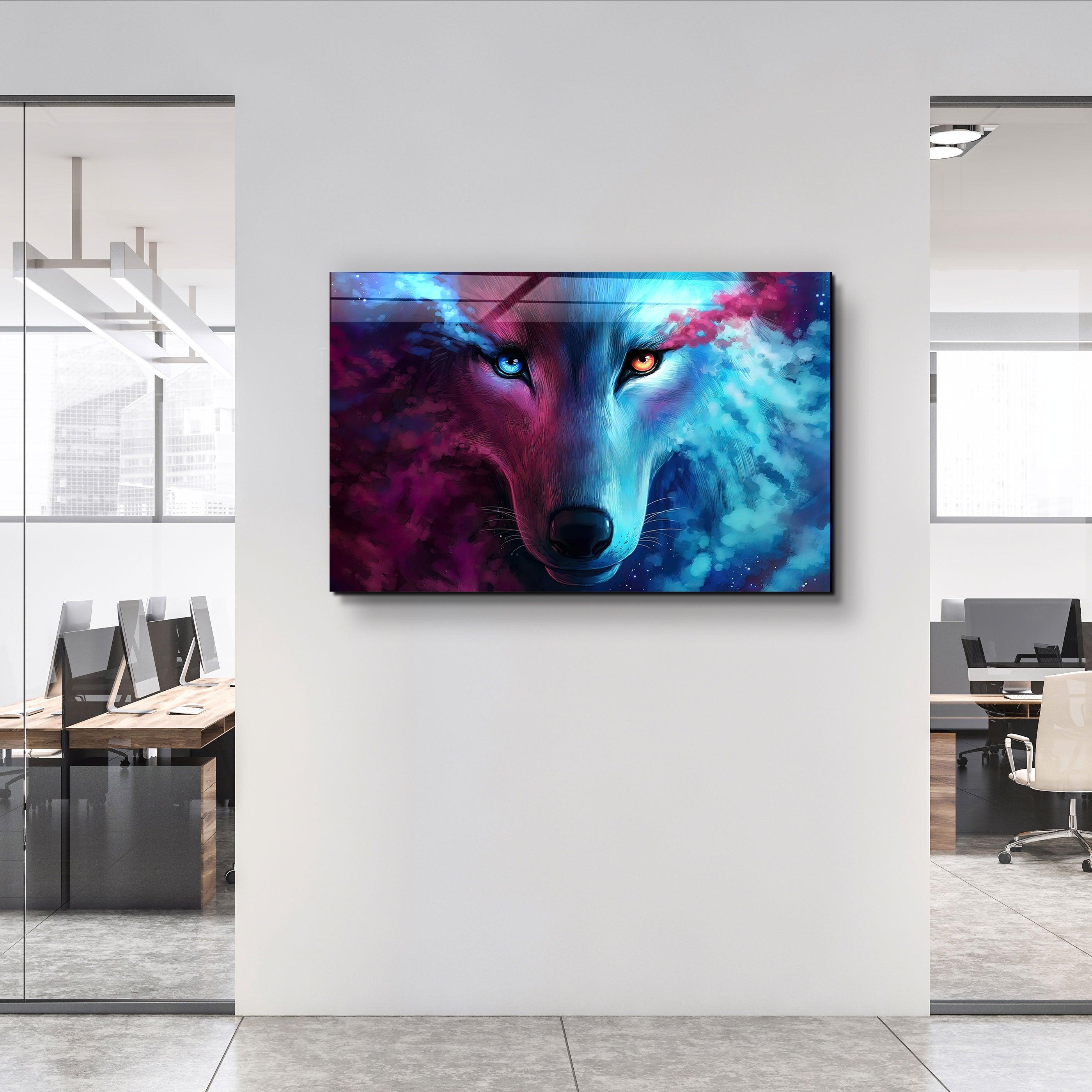 ・"Mystical Wolf"・Glass Wall Art