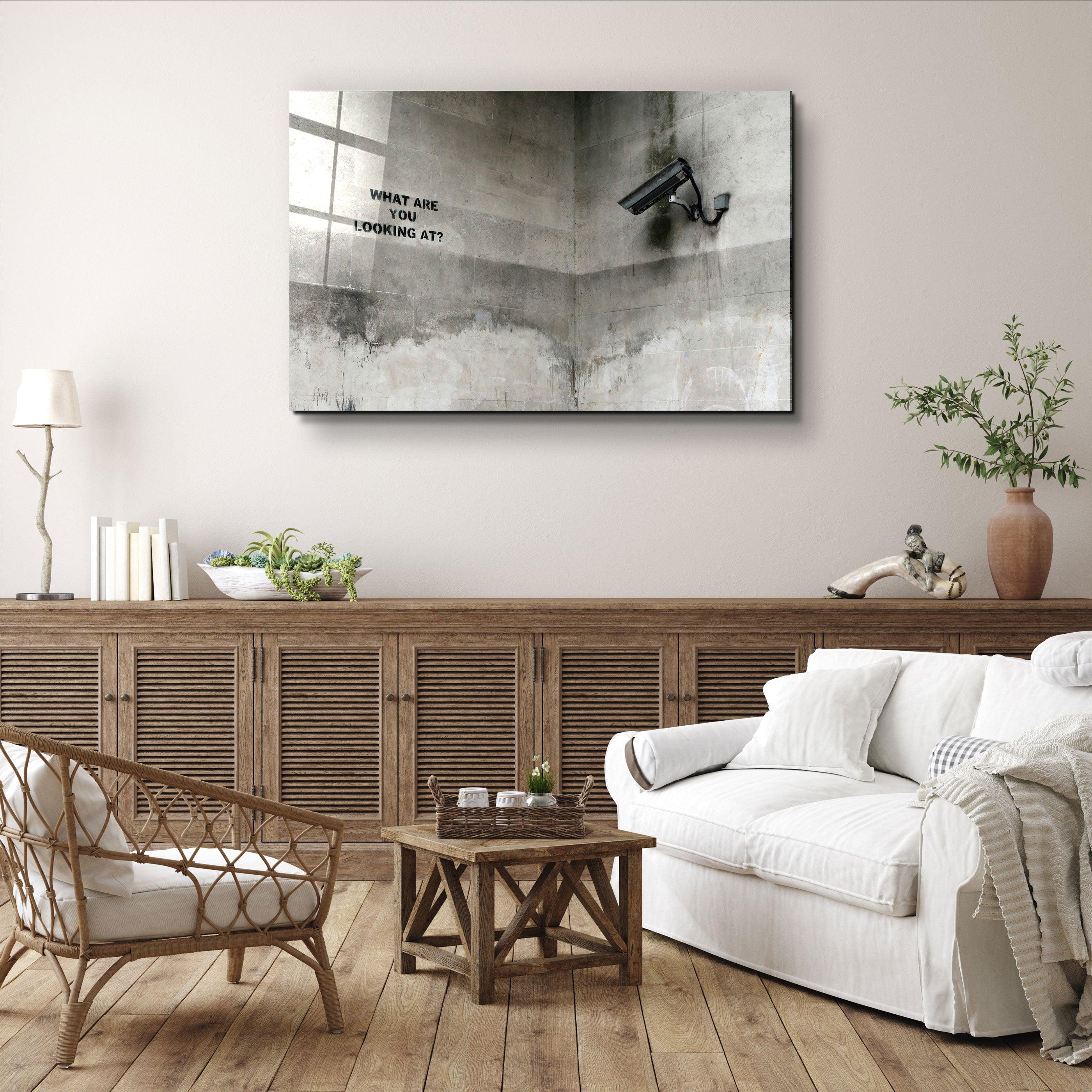 "Banksy - What Are You Looking At?"・Designer's Collection Glass Wall Art