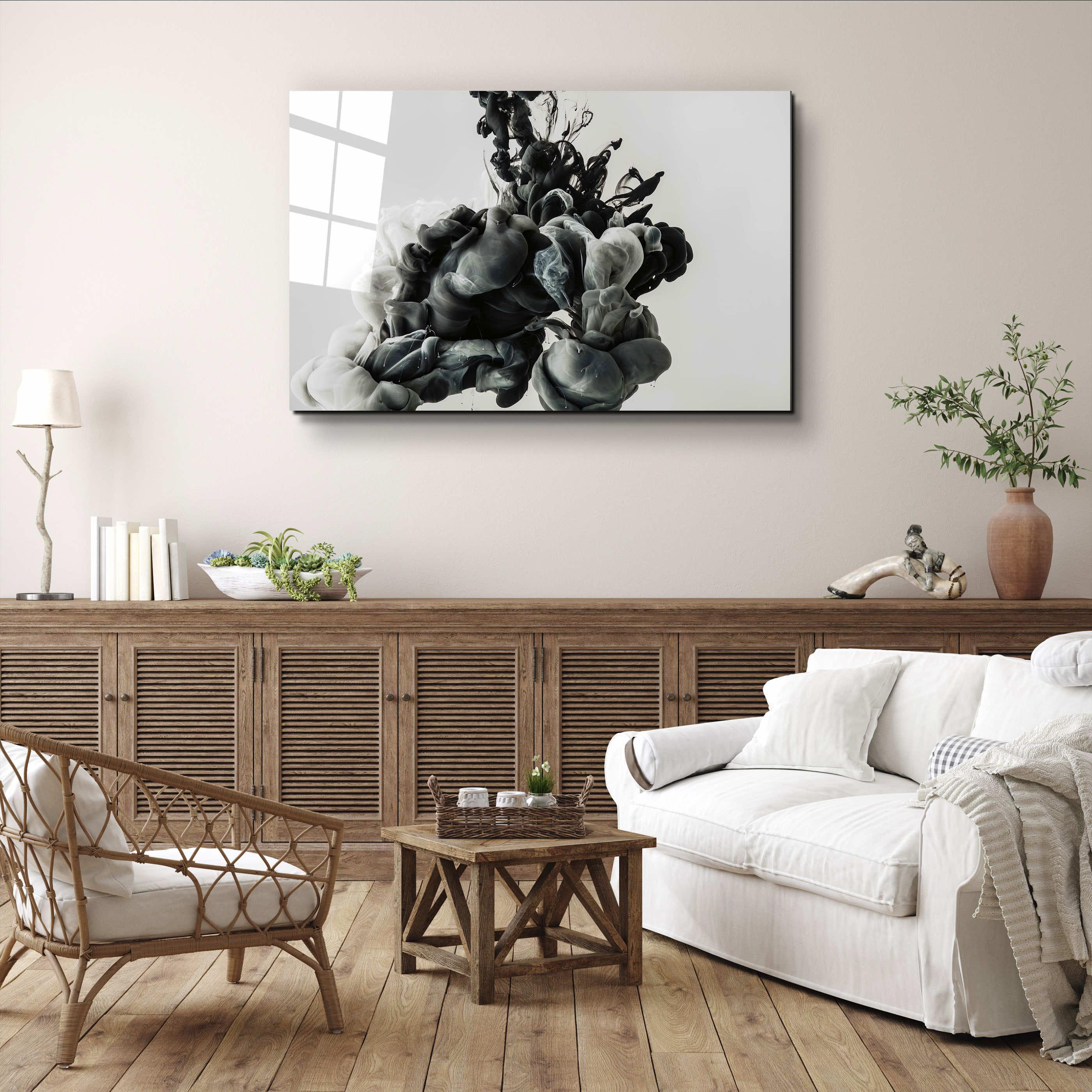 ・"Black Smoke"・Glass Wall Art