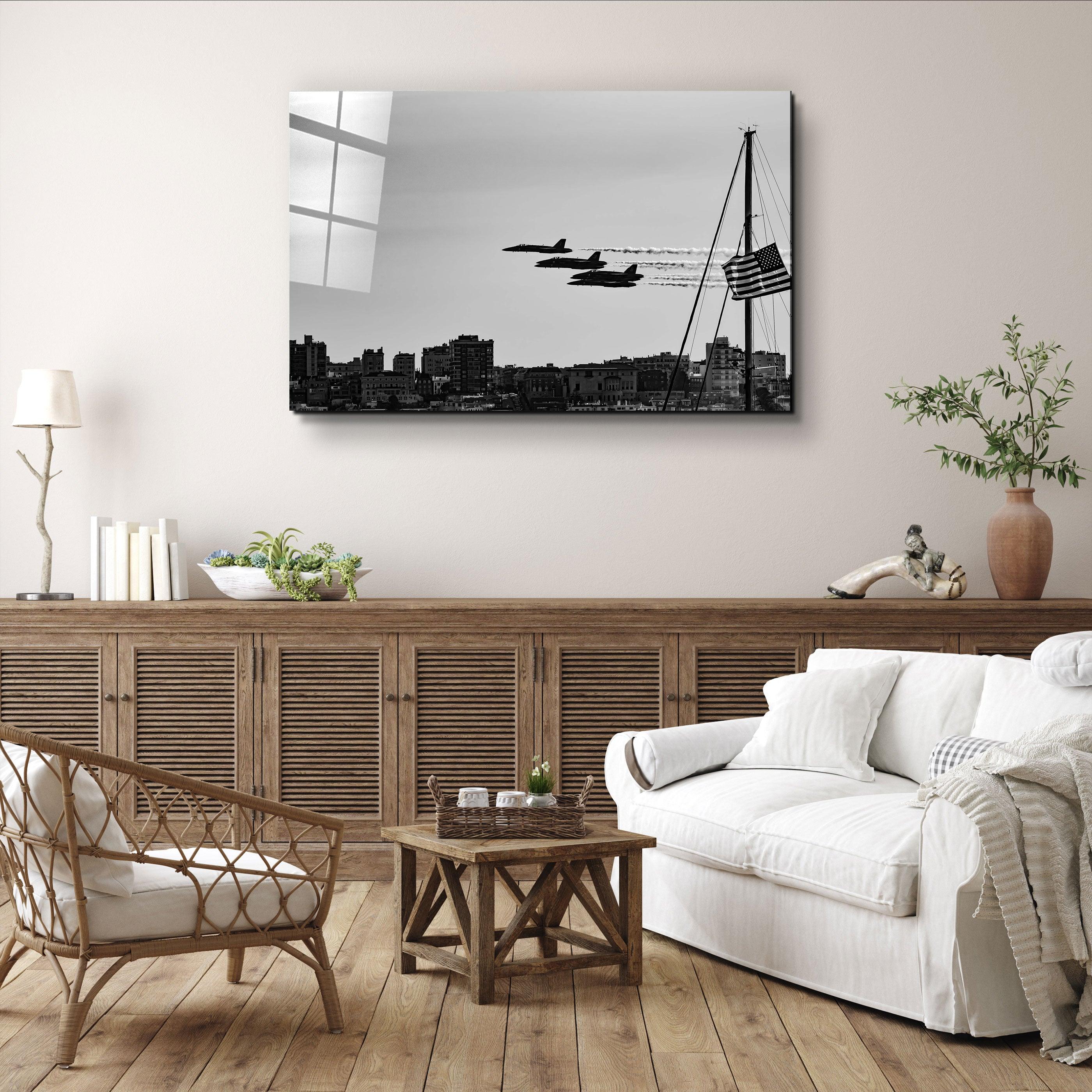・"Fighters Retro - American"・Glass Wall Art