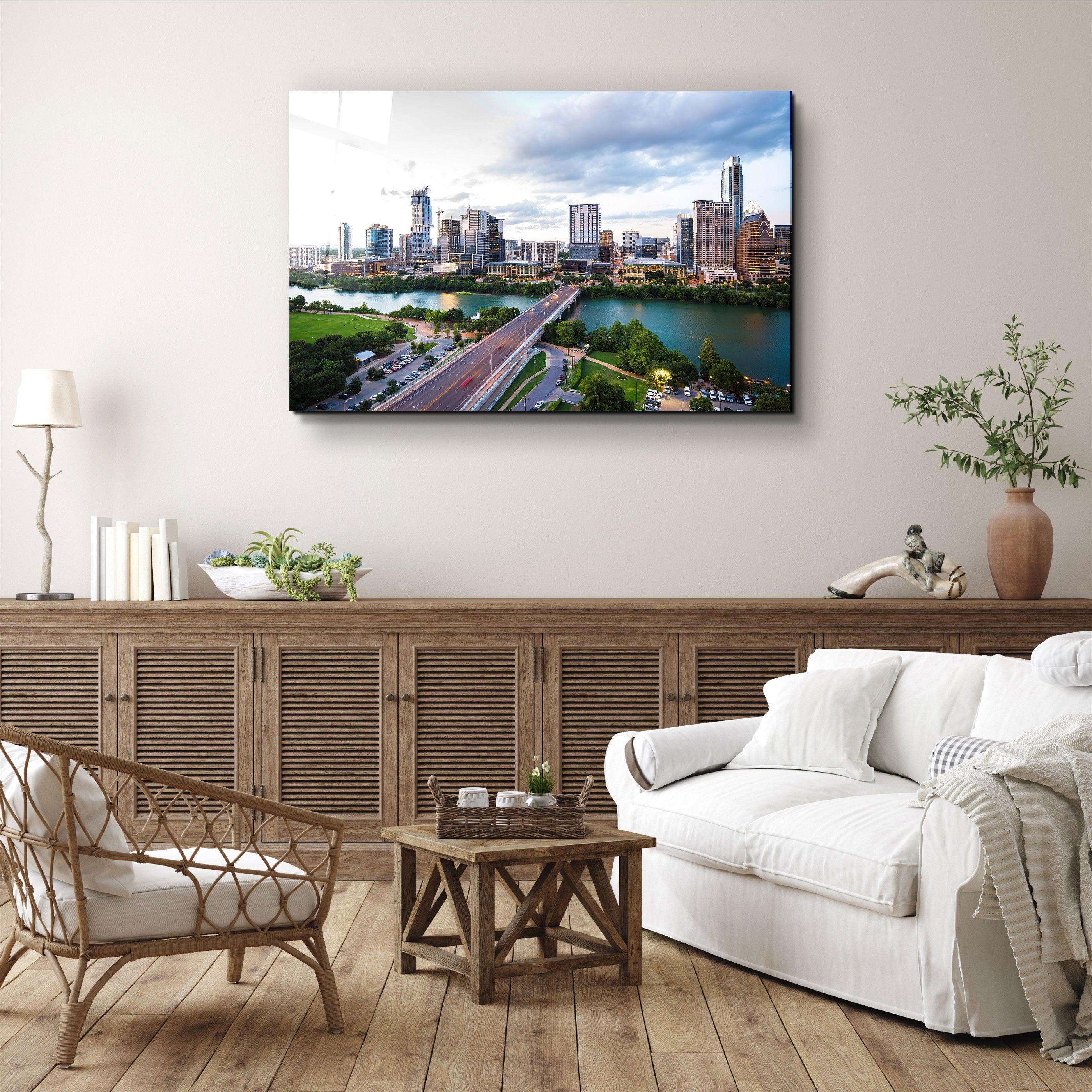 ・"Texas Skyline"・Glass Wall Art