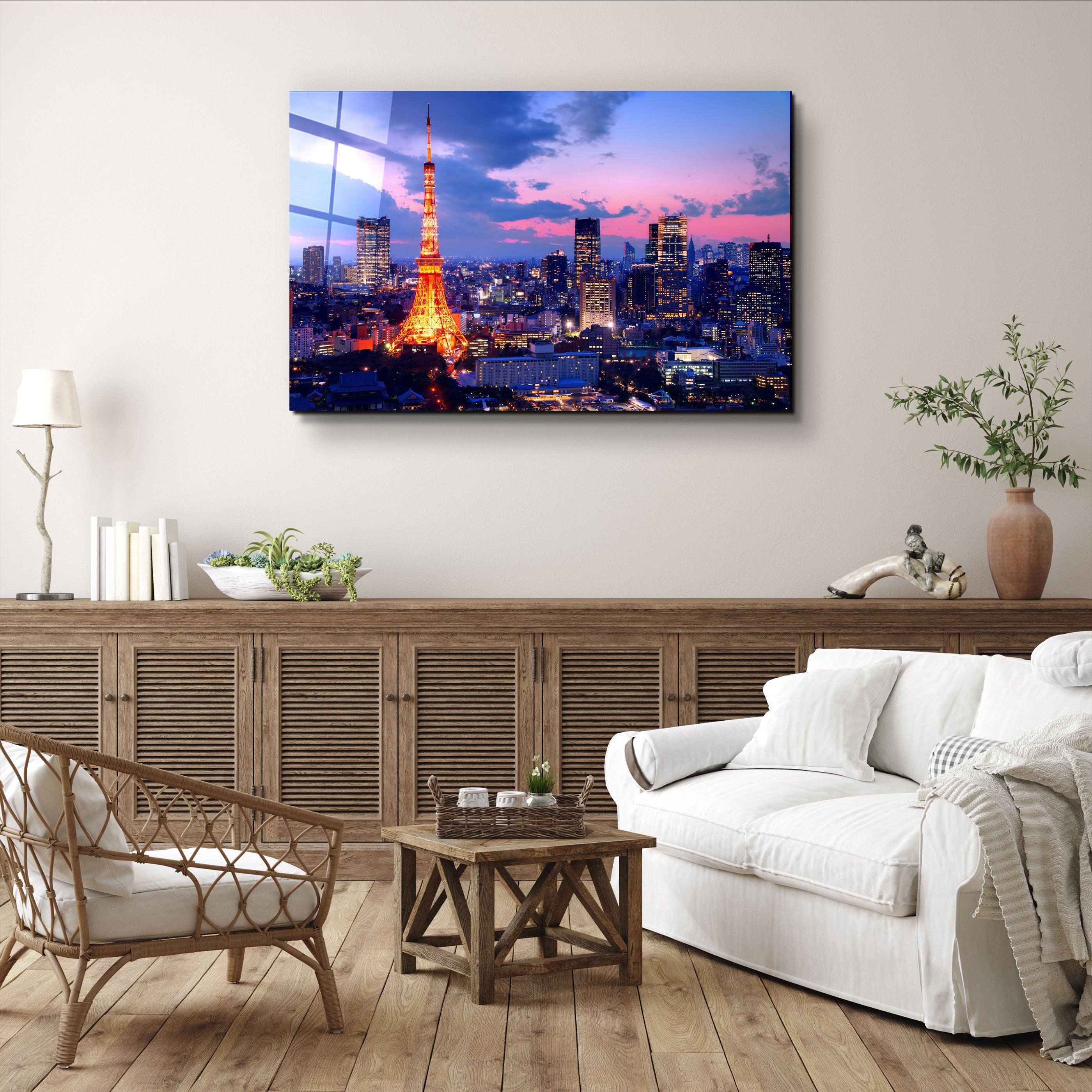 ・"Tokyo Skyline"・Glass Wall Art