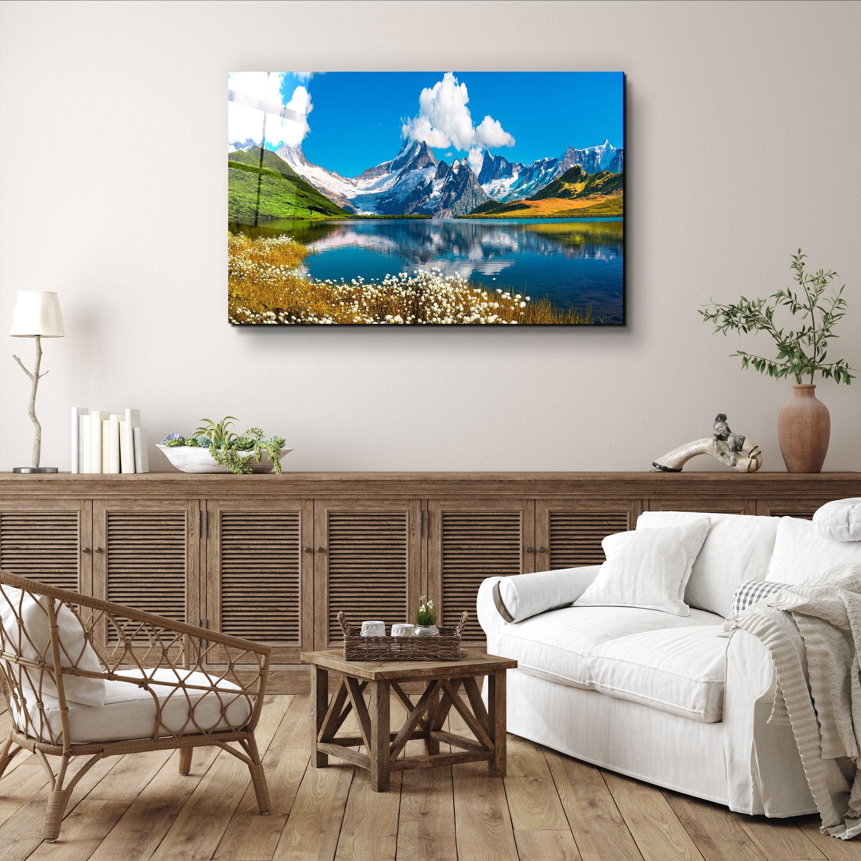 ・"Peaks Eiger, Jungfrau-Switzerland"・Glass Wall Art