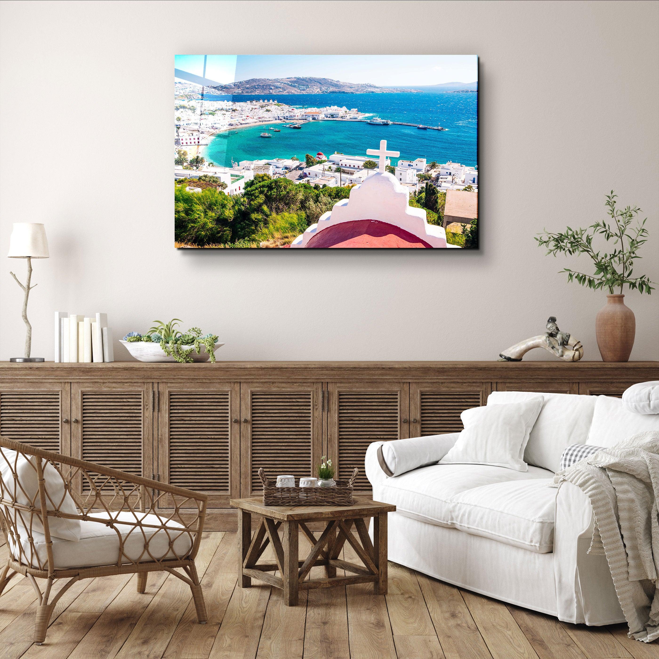 ・"Mykonos - Greece"・Glass Wall Art