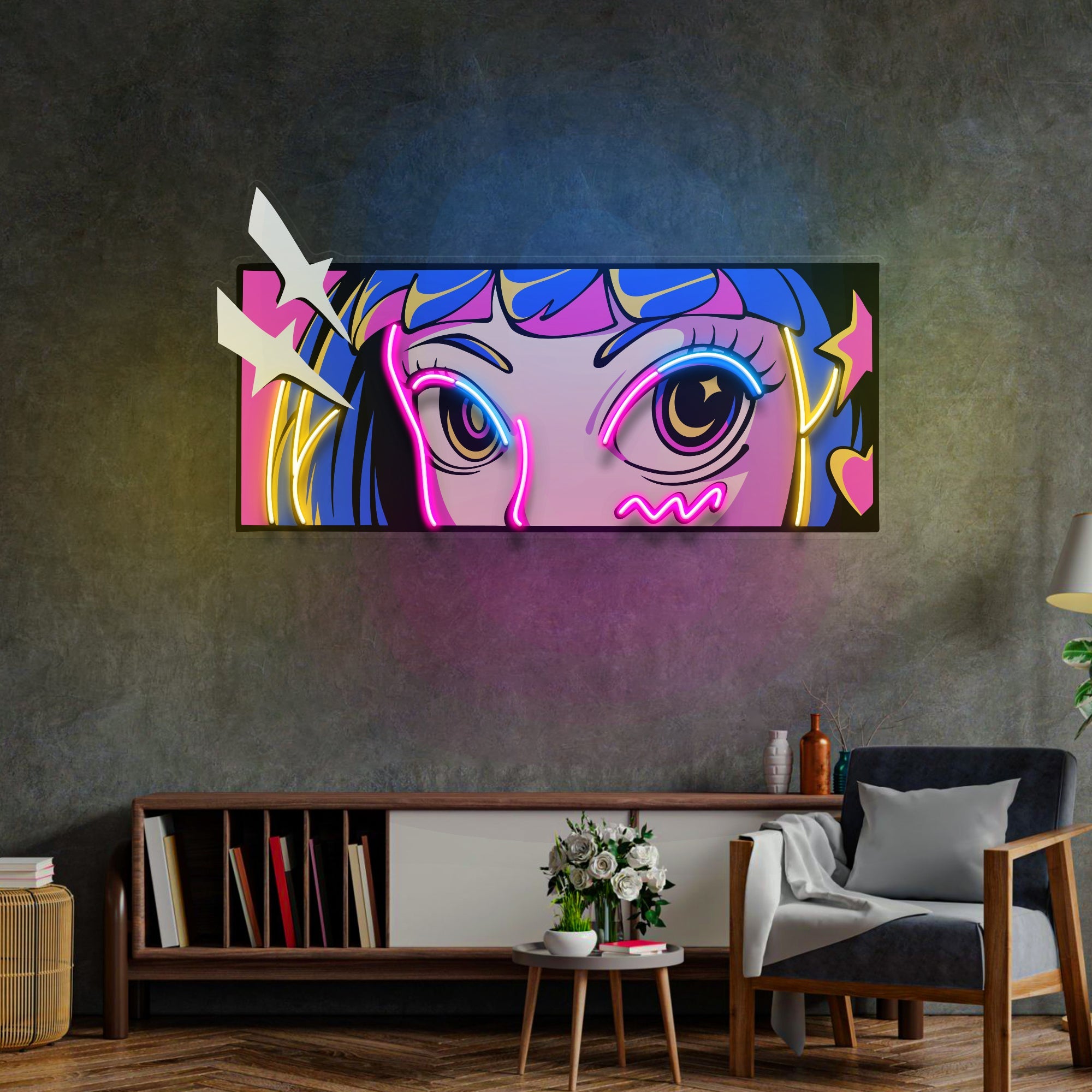 Radiant Gaze LED Neon Sign Light Pop Art