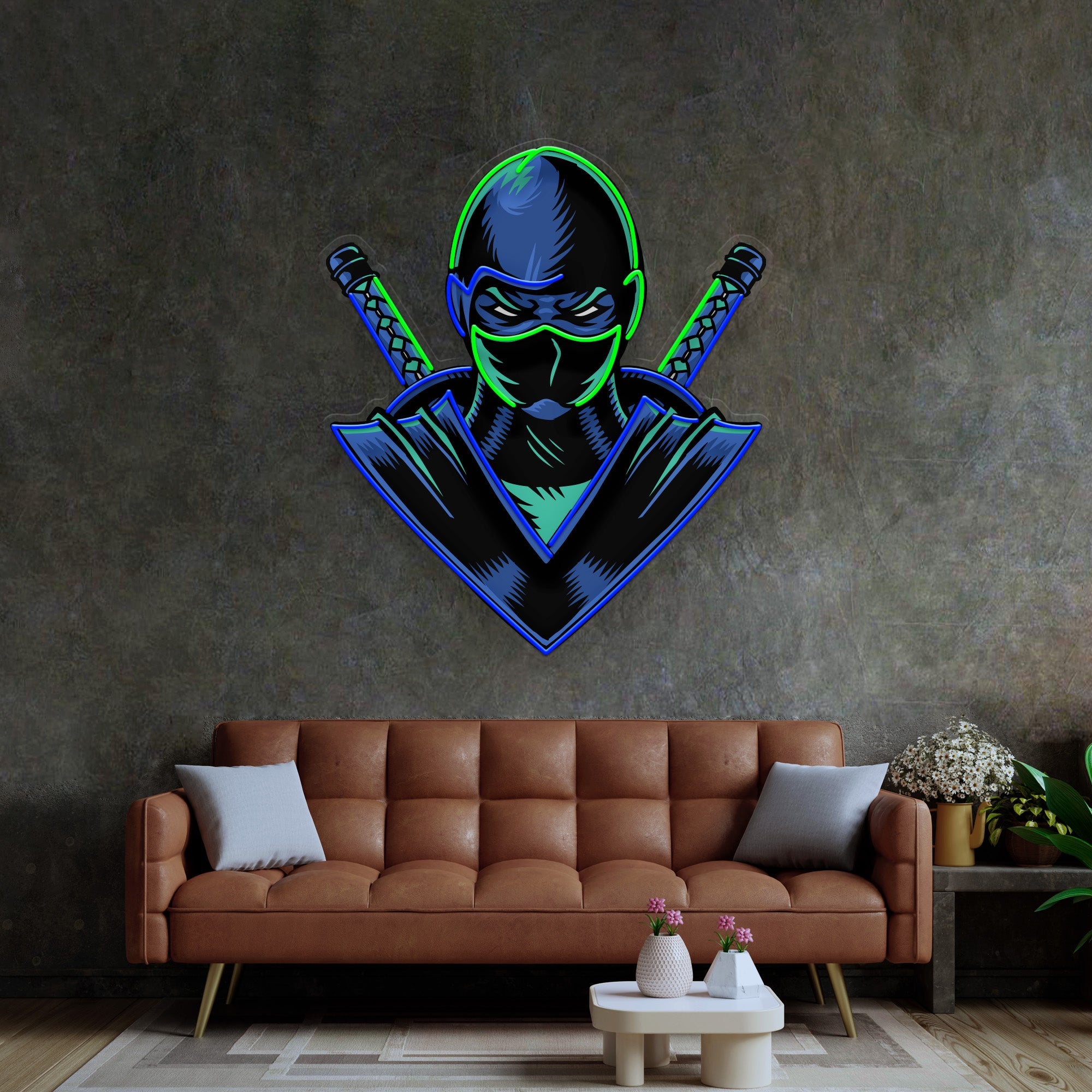 Blue Ninja LED Neon Sign Light Pop Art