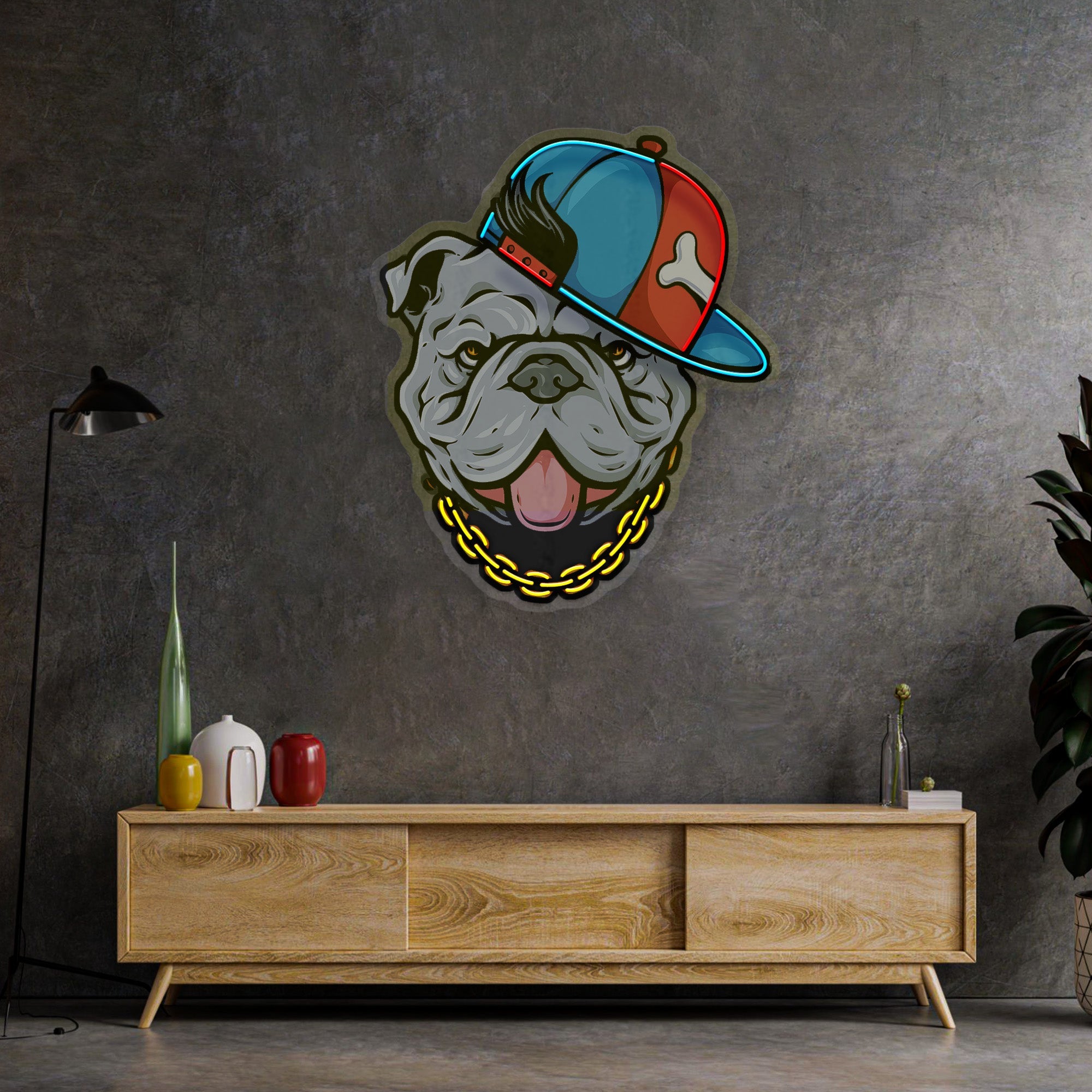 Bull Dog LED Neon Sign Light Pop Art