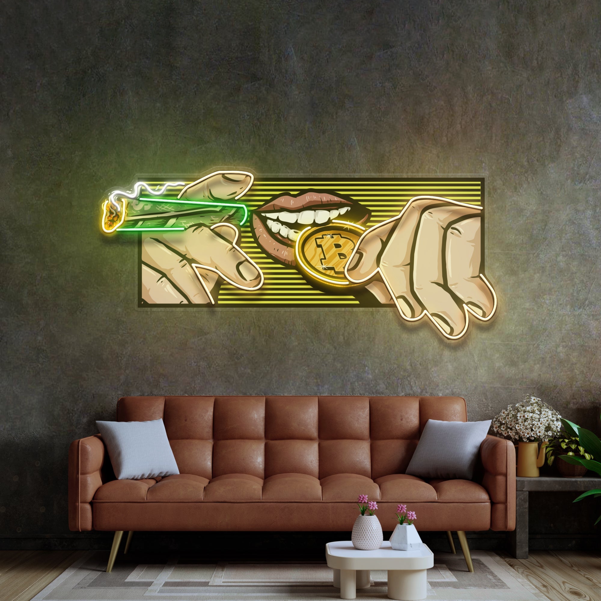Burn Money With Bitcoin LED Neon Sign Light Pop Art