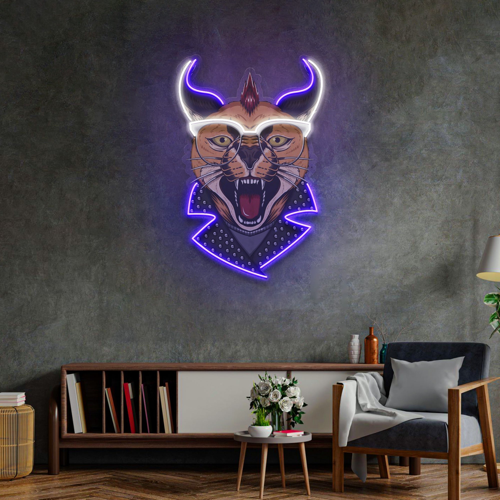 Caracal Cat LED Neon Sign Light Pop Art