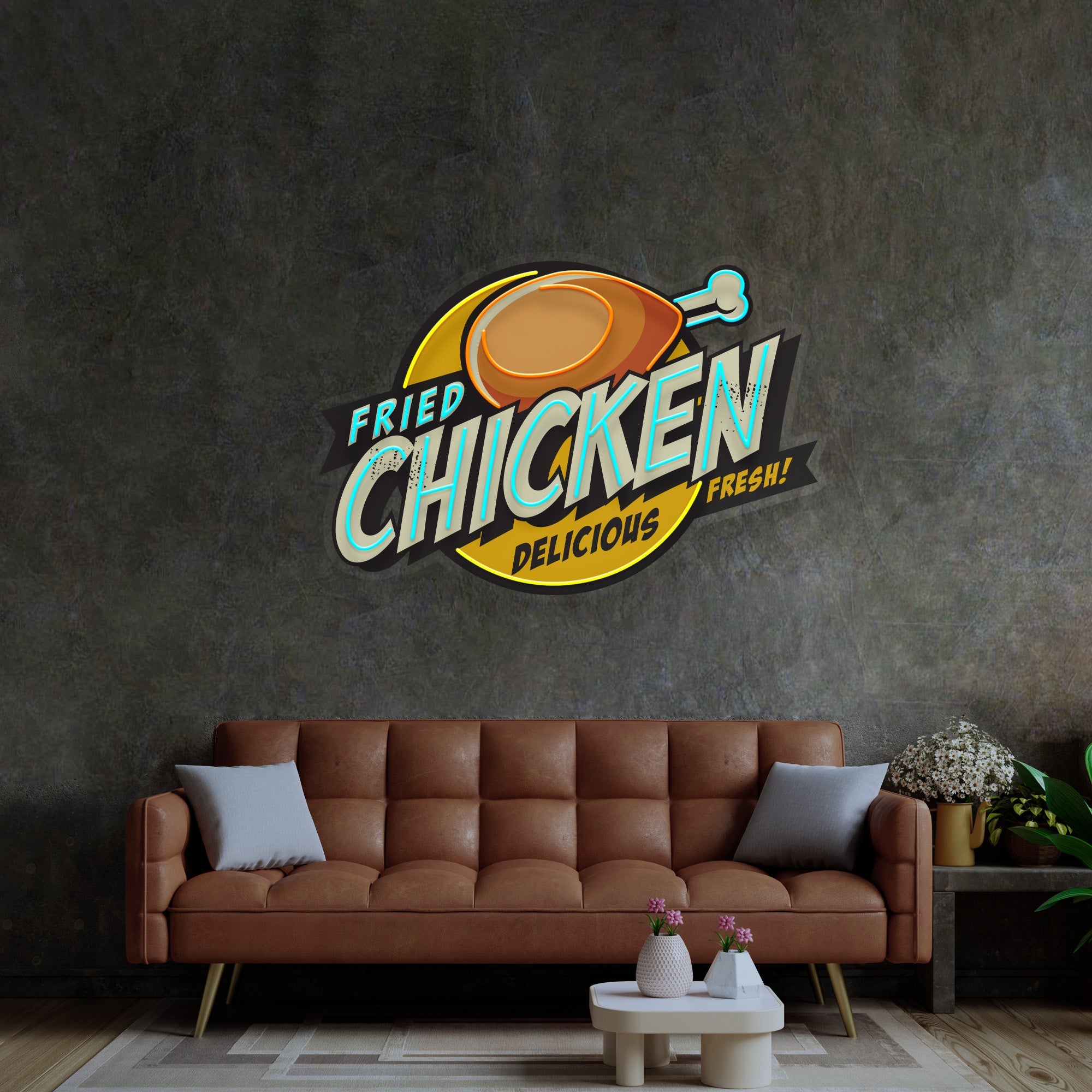 Fried Chicken Led Neon Acrylic Artwork
