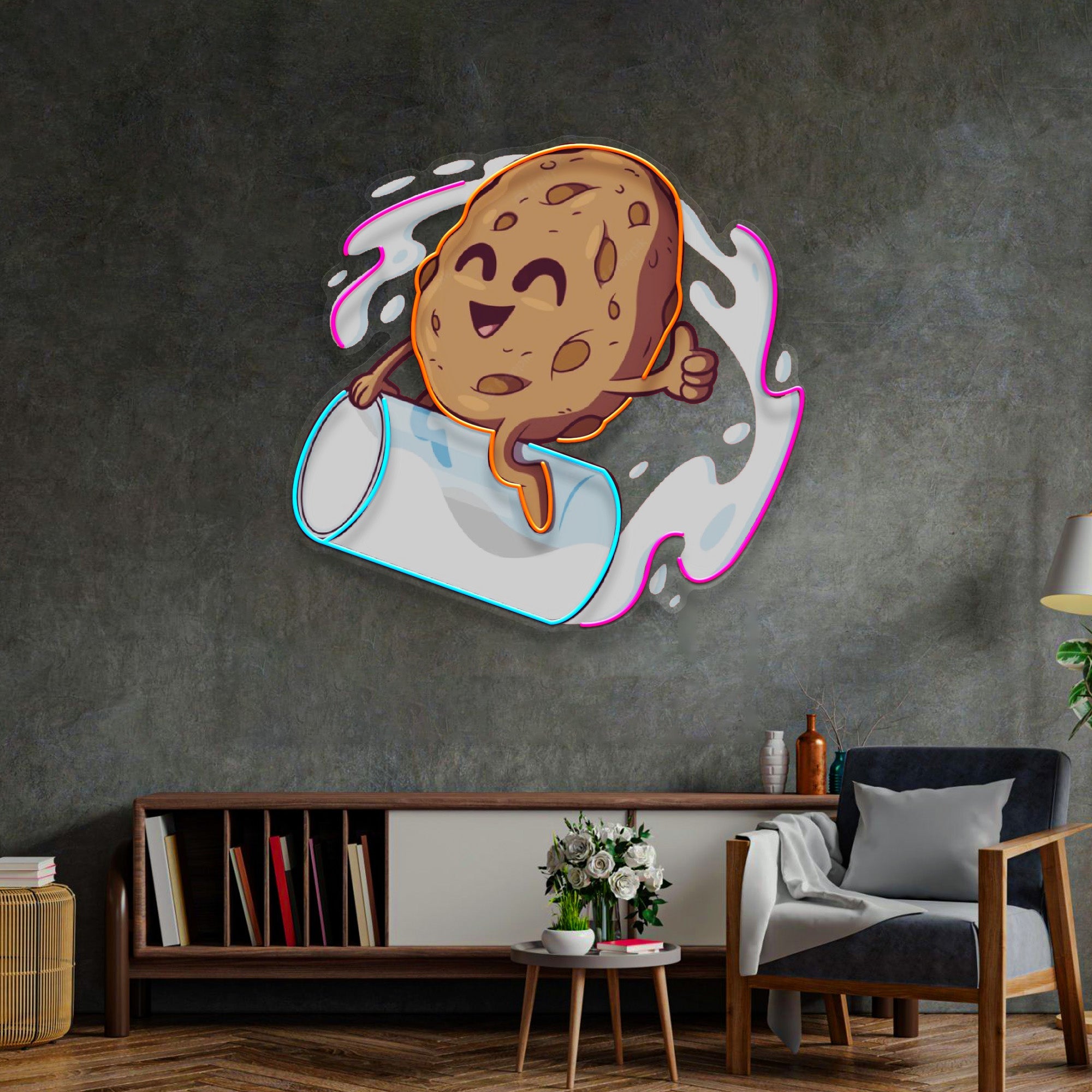 Cookie Riding a Glass LED Neon Sign Light Pop Art