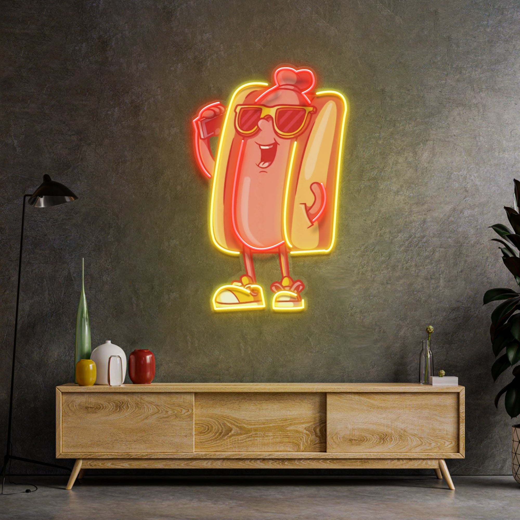 Cool Hot Dog LED Neon Sign Light Pop Art