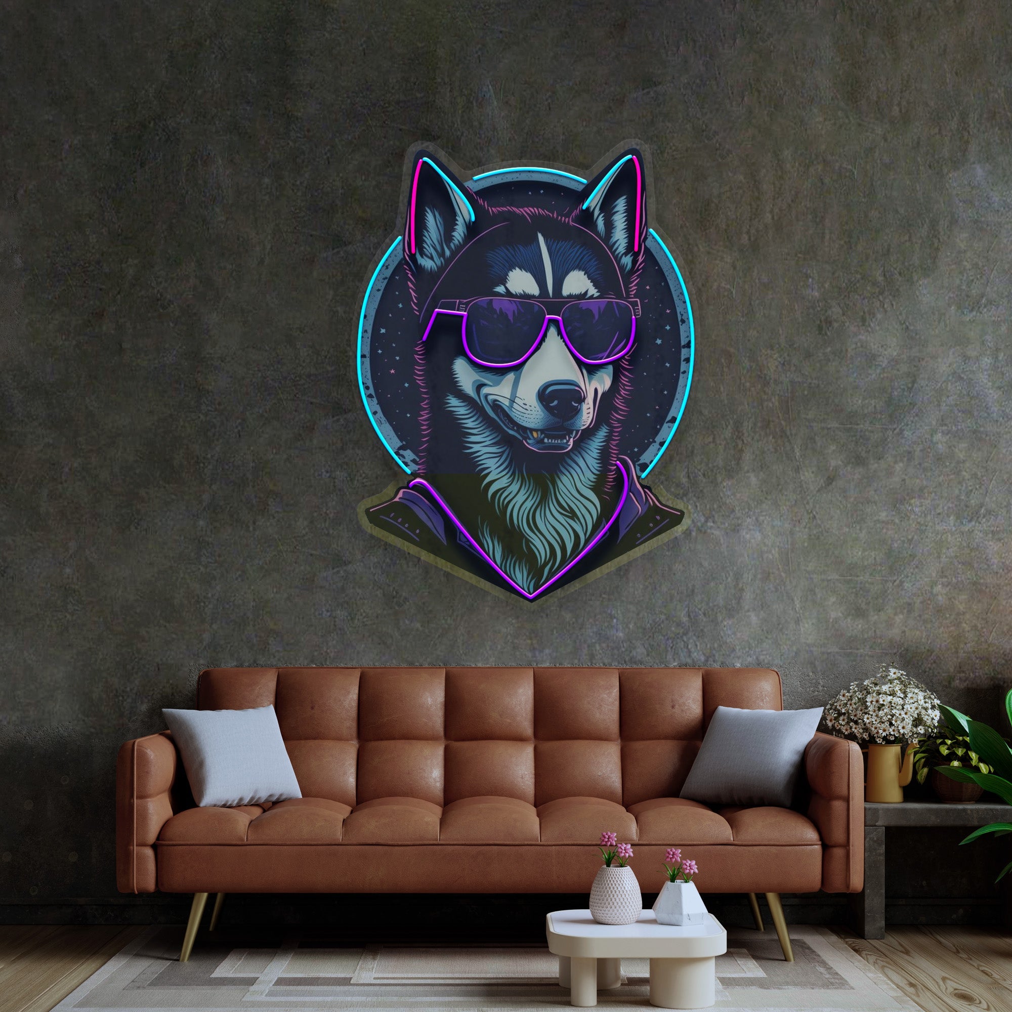 Cool Husky LED Neon Sign Light Pop Art
