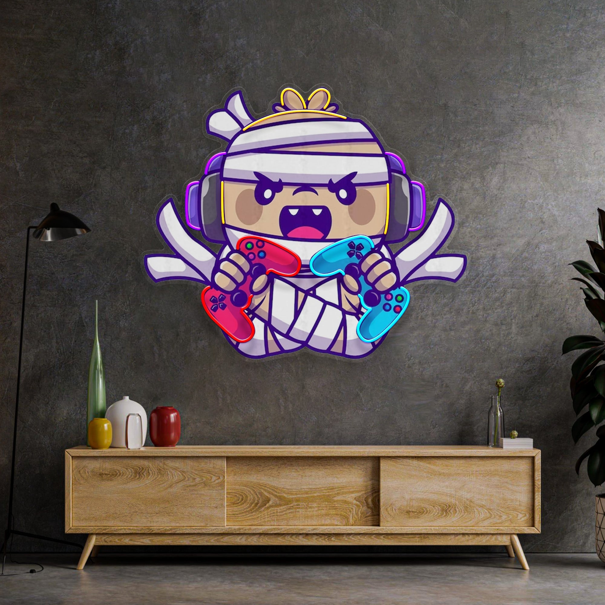 Cute Mummy Gaming LED Neon Sign Light Pop Art