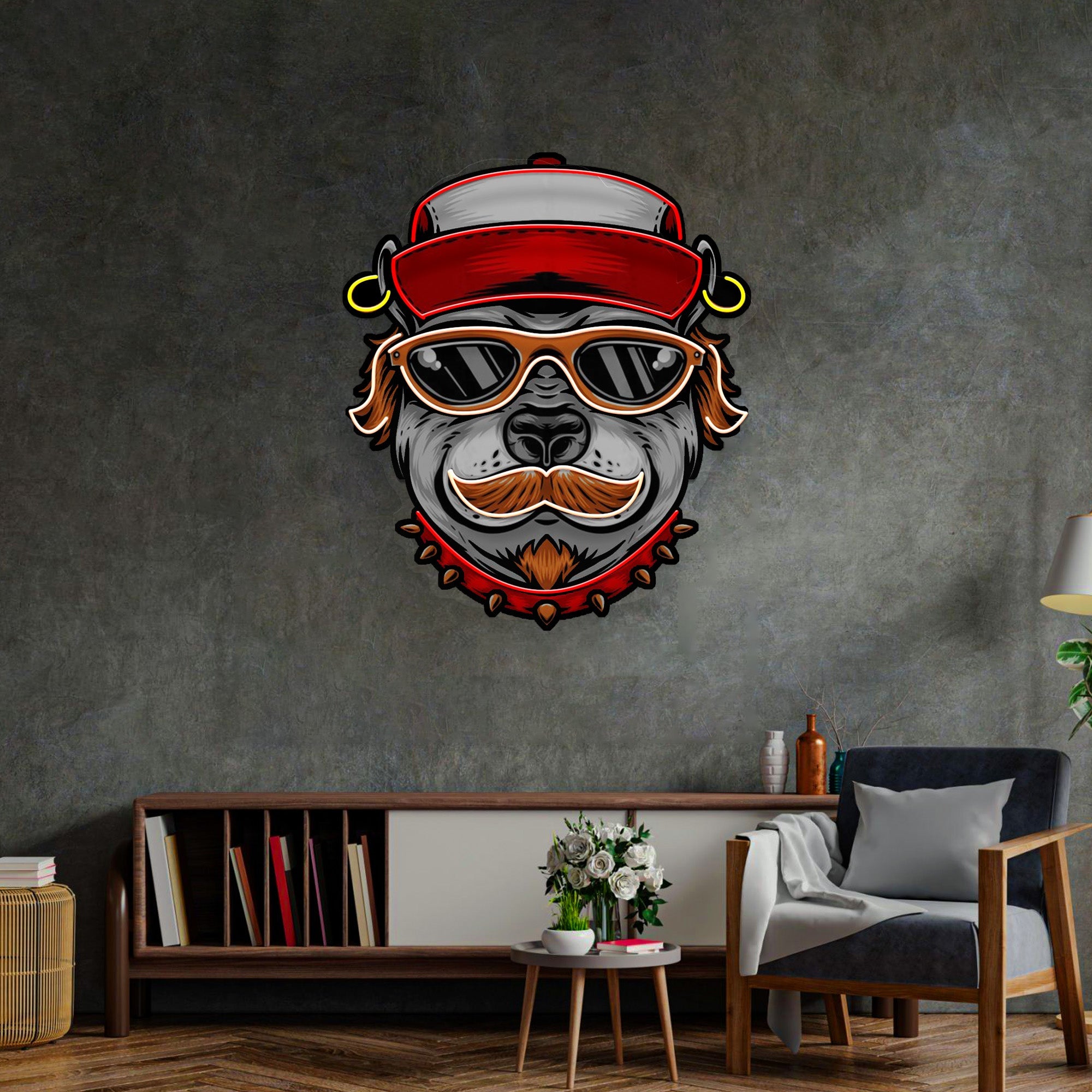 Dog Wearing Sunglasses LED Neon Sign Light Pop Art