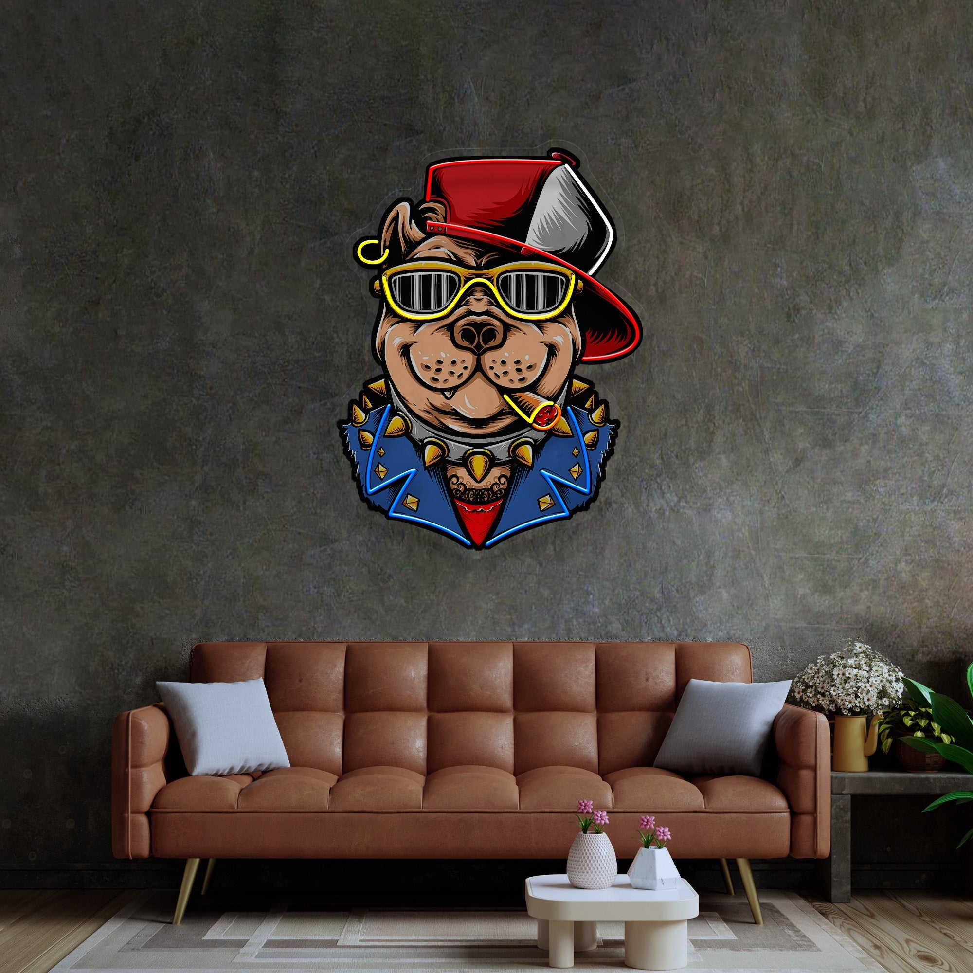 Ganster Dog LED Neon Sign Light Pop Art