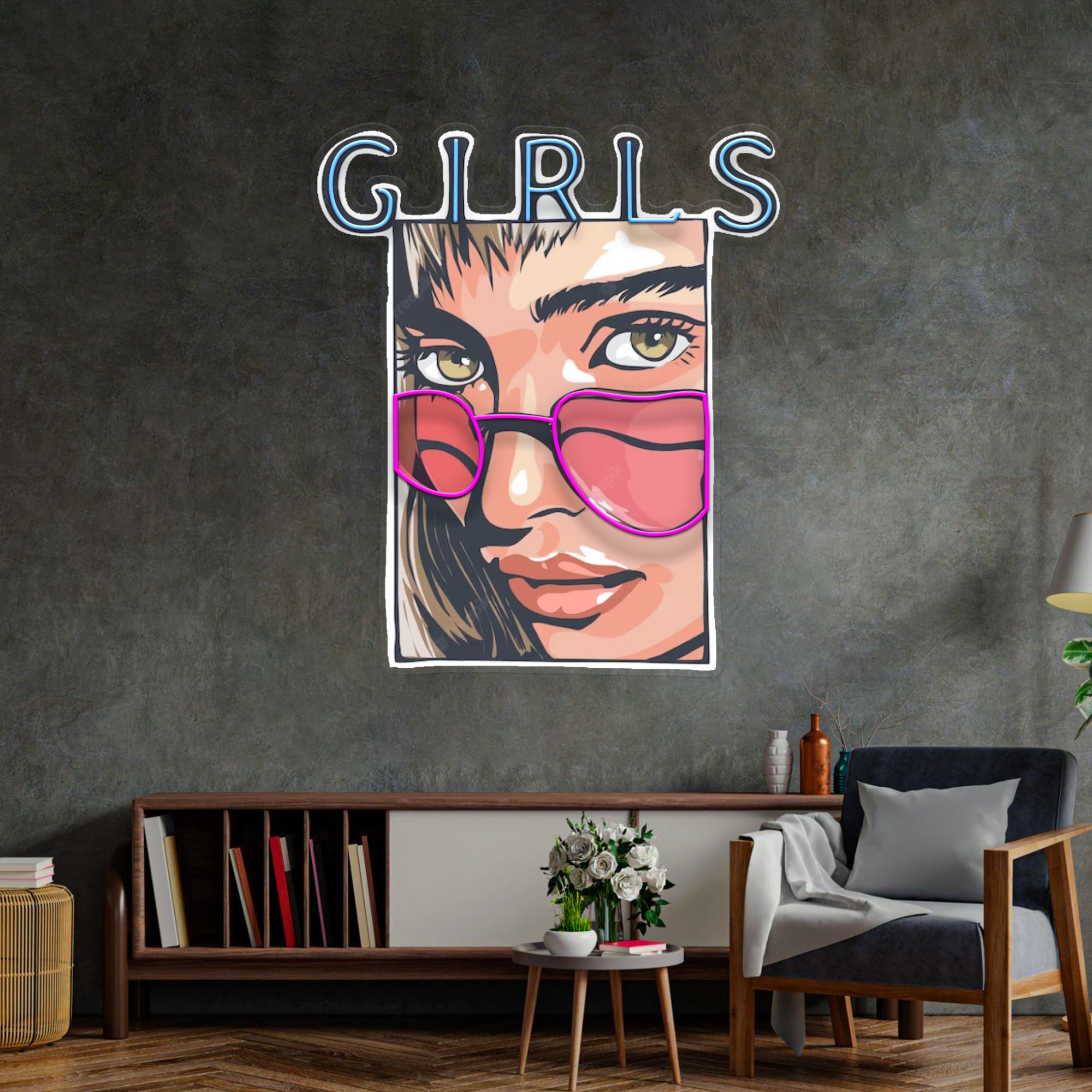 Girl in Sunglasses LED Neon Sign Light Pop Art