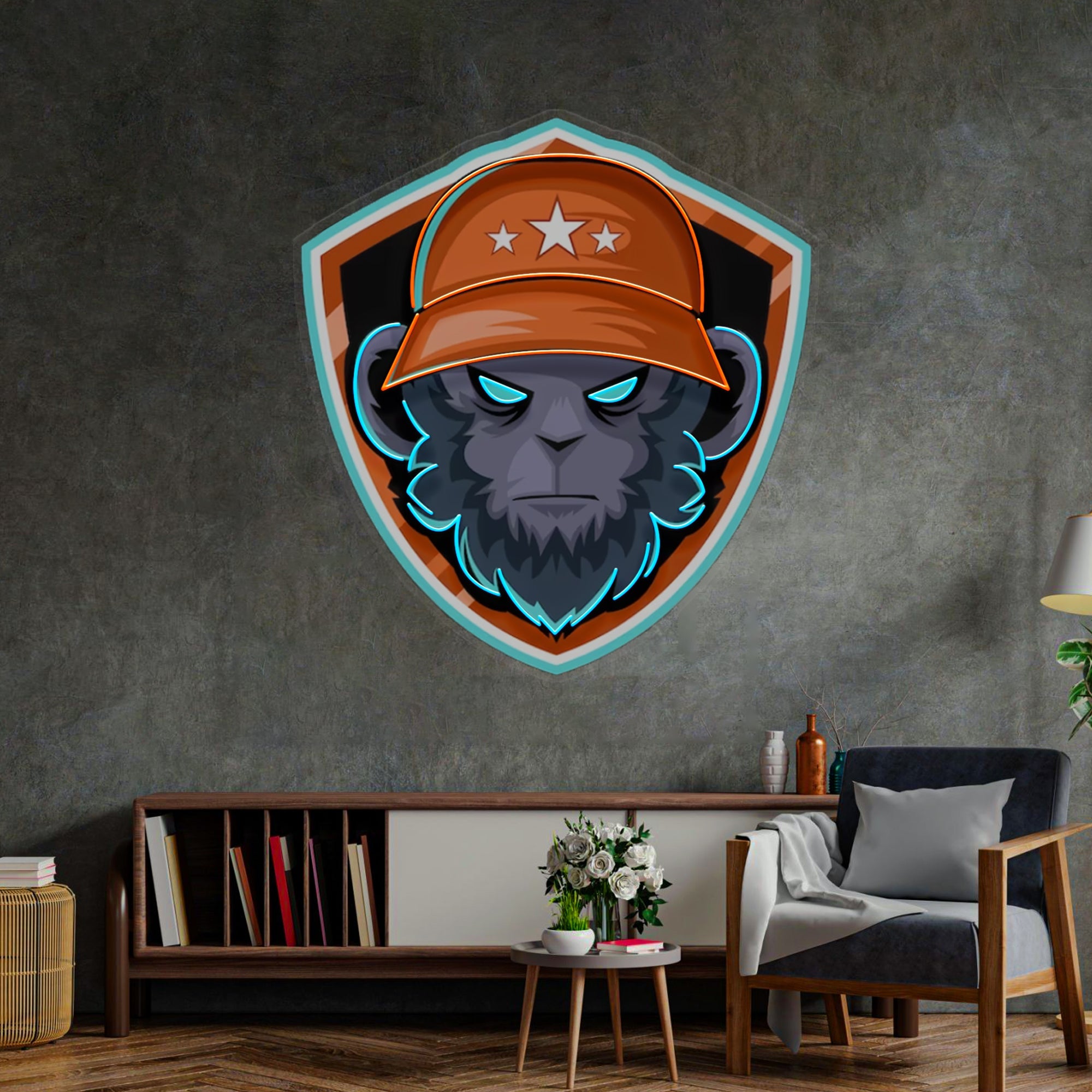 Gorilla Head LED Neon Sign Light Pop Art