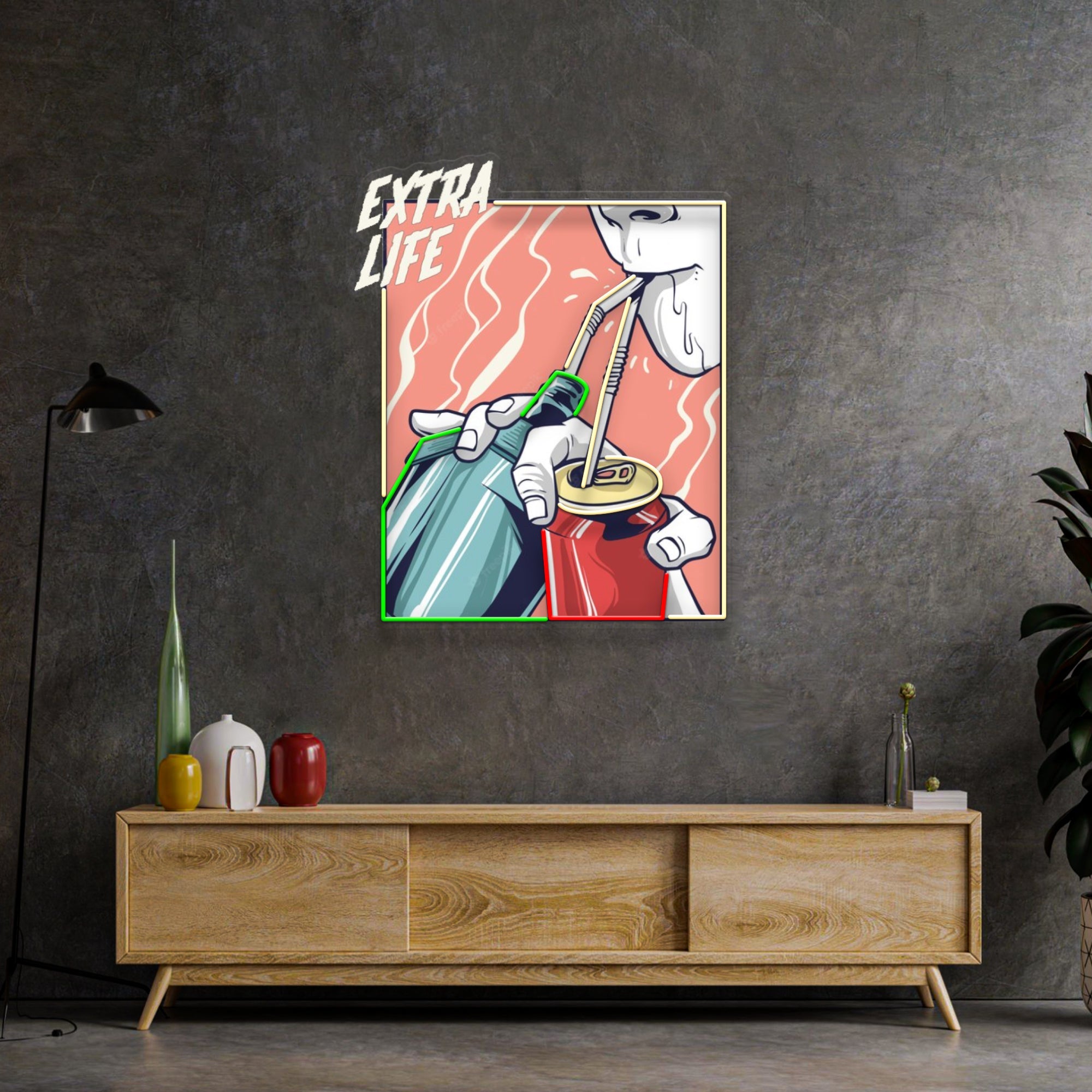 Guy Drinking Alcohol LED Neon Sign Light Pop Art