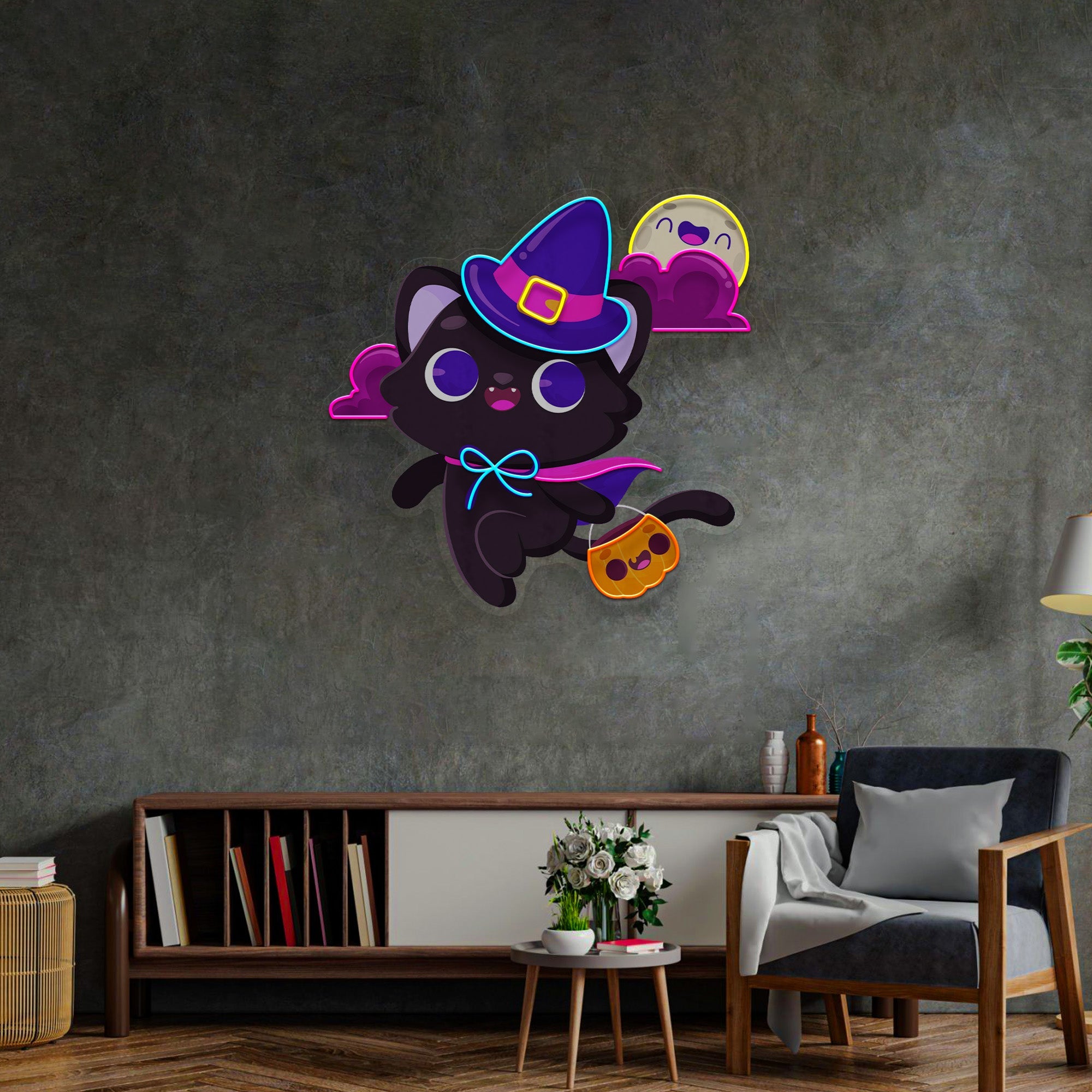 Halloween Cat LED Neon Sign Light Pop Art