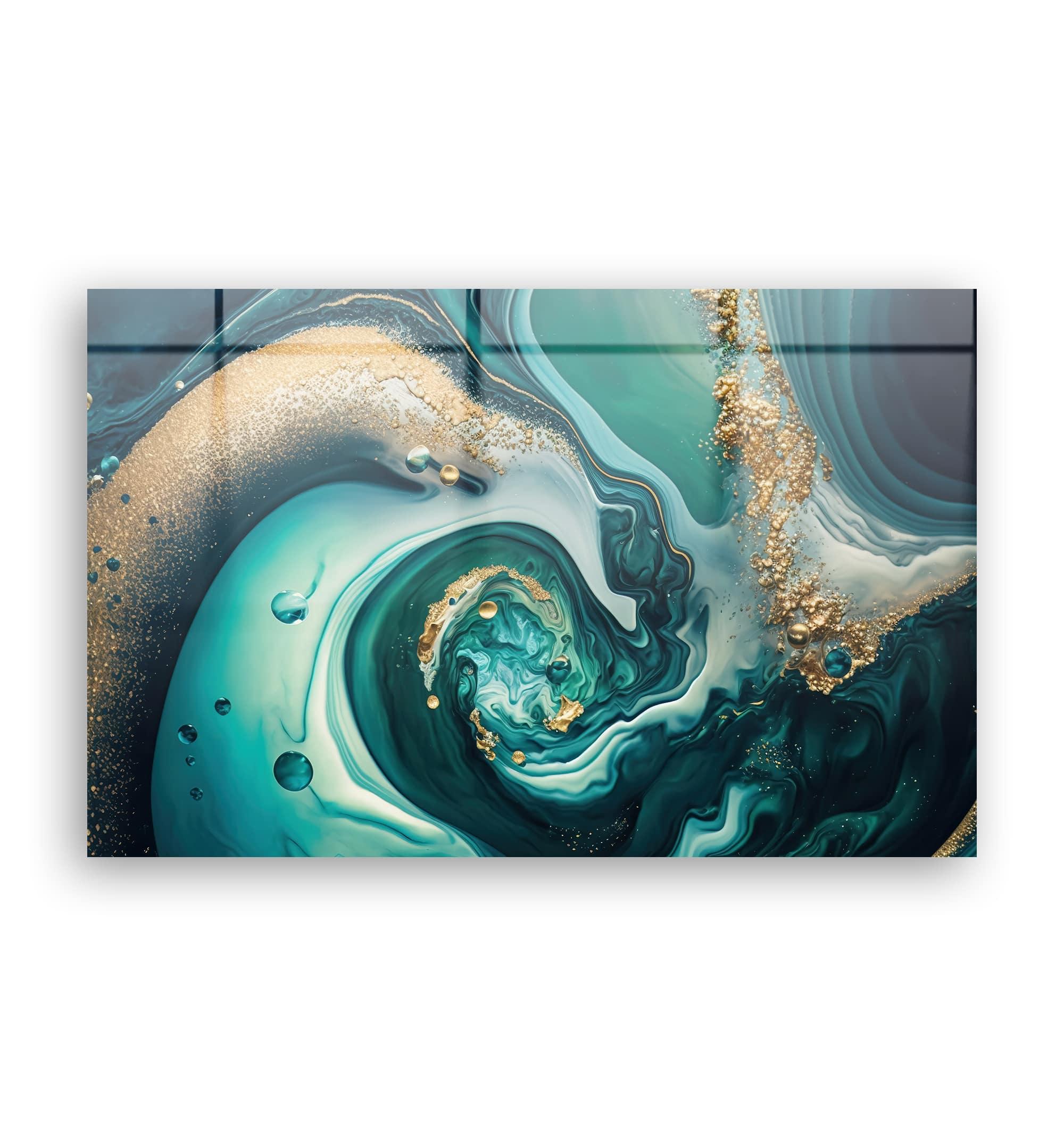 Marble Collection H23 - Island | Glass Wall Art