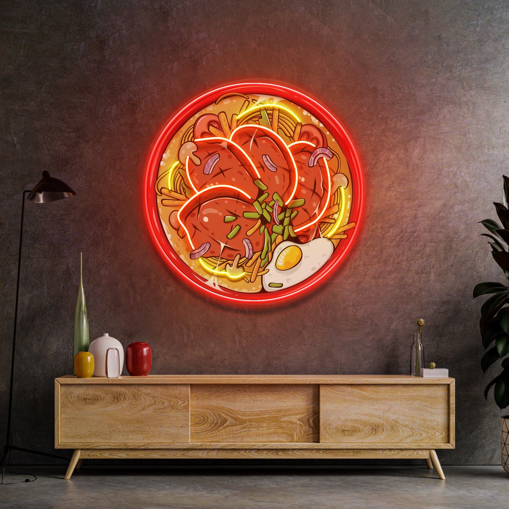 Noodle With Beef LED Neon Sign Light Pop Art