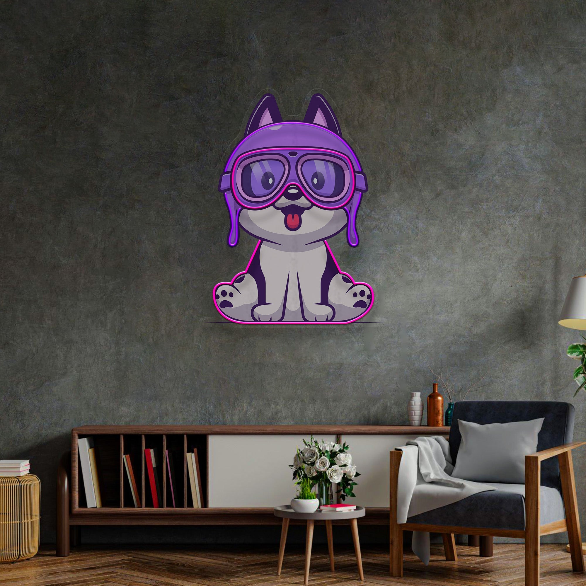 Pilot Dog LED Neon Sign Light Pop Art