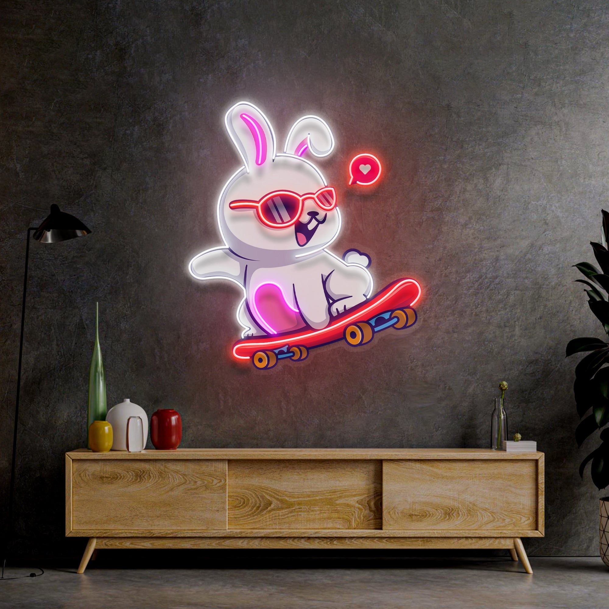 Rabit Patin LED Neon Sign Light Pop Art