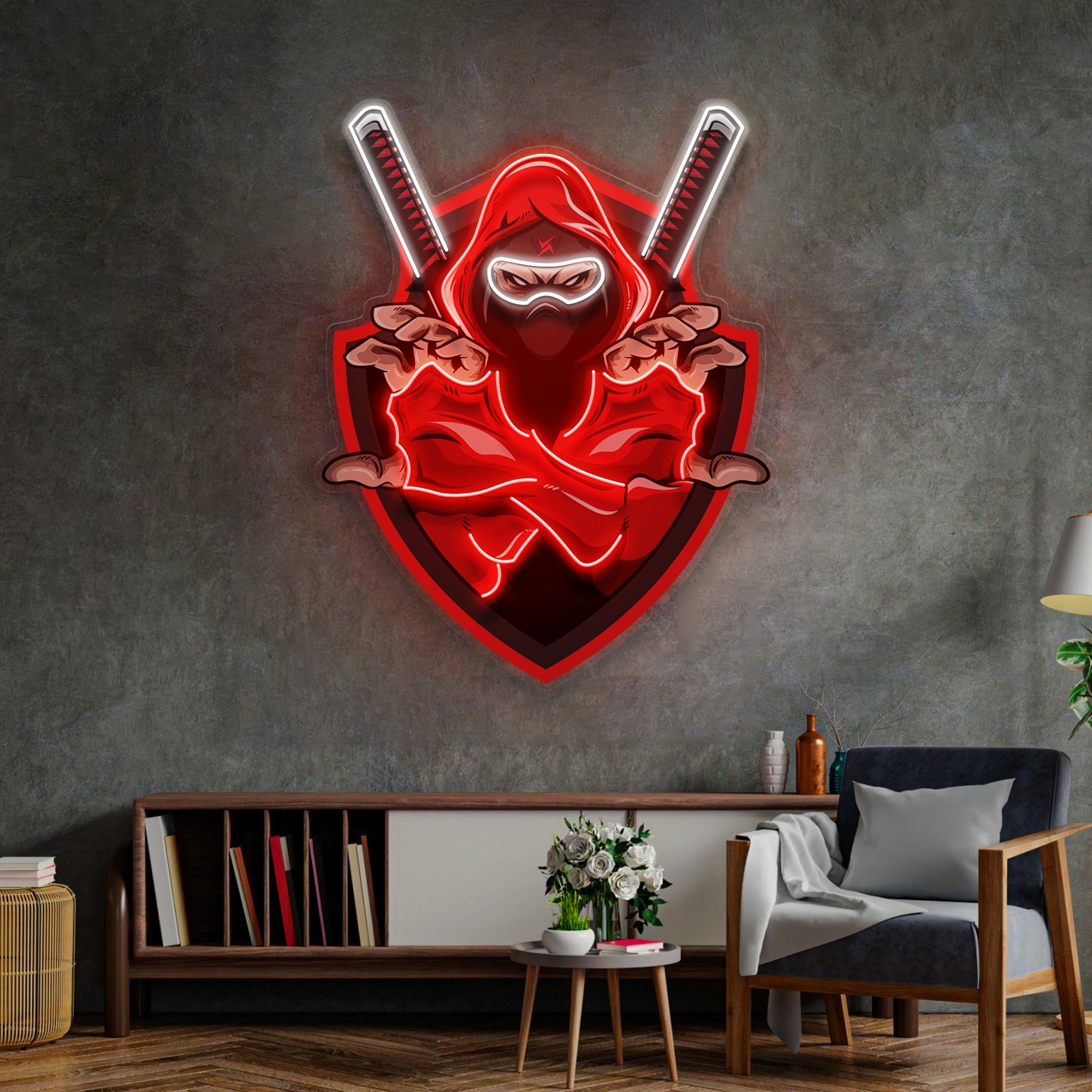 Red Ninja LED Neon Sign Light Pop Art