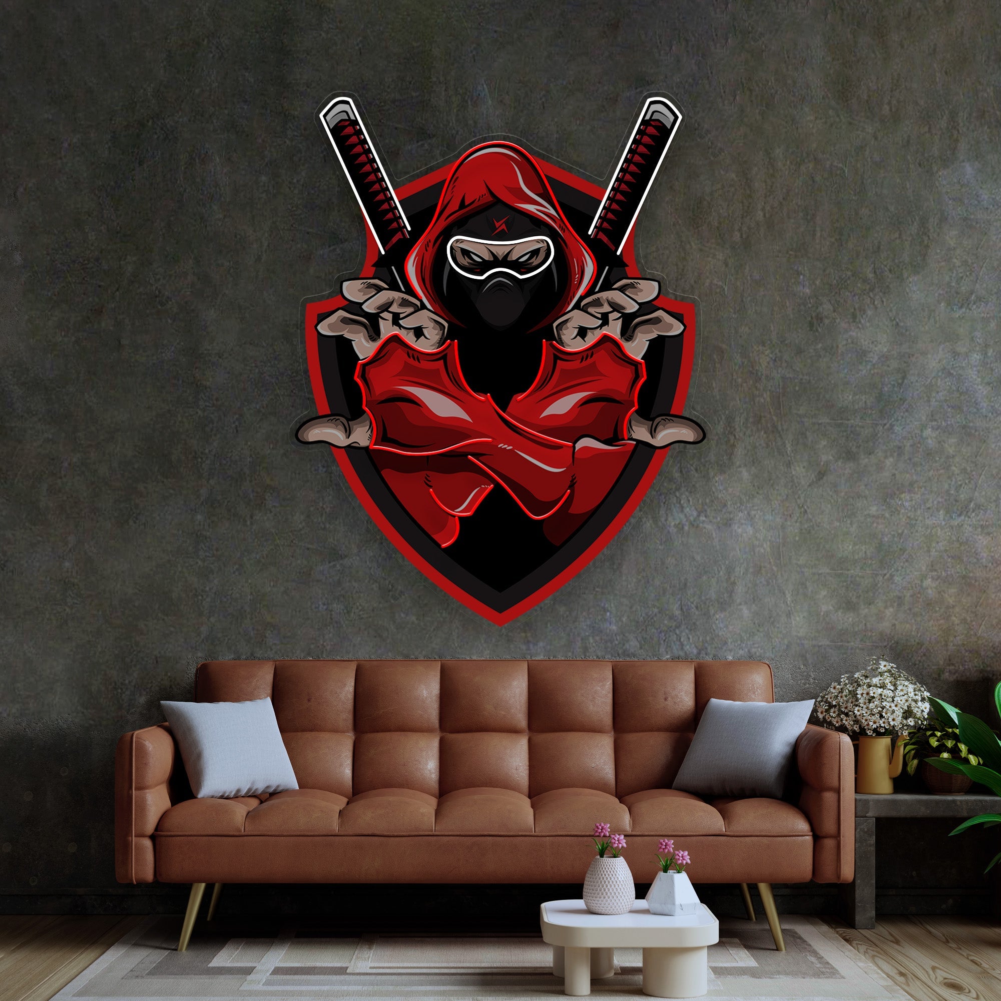 Red Ninja LED Neon Sign Light Pop Art