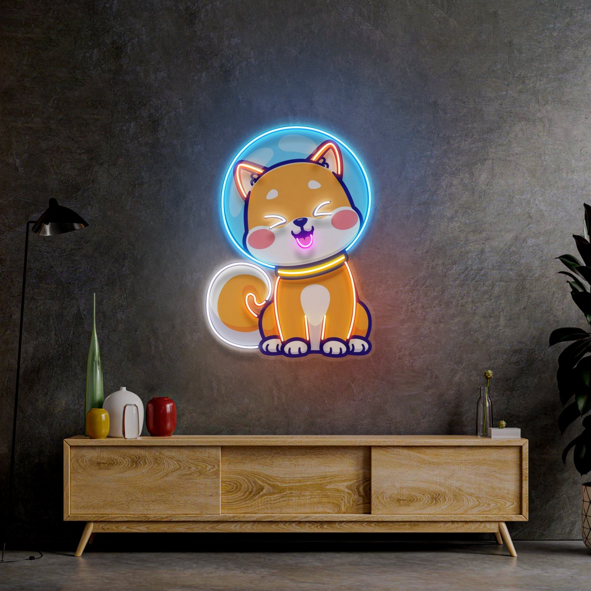 Shiba Asstonaut LED Neon Sign Light Pop Art