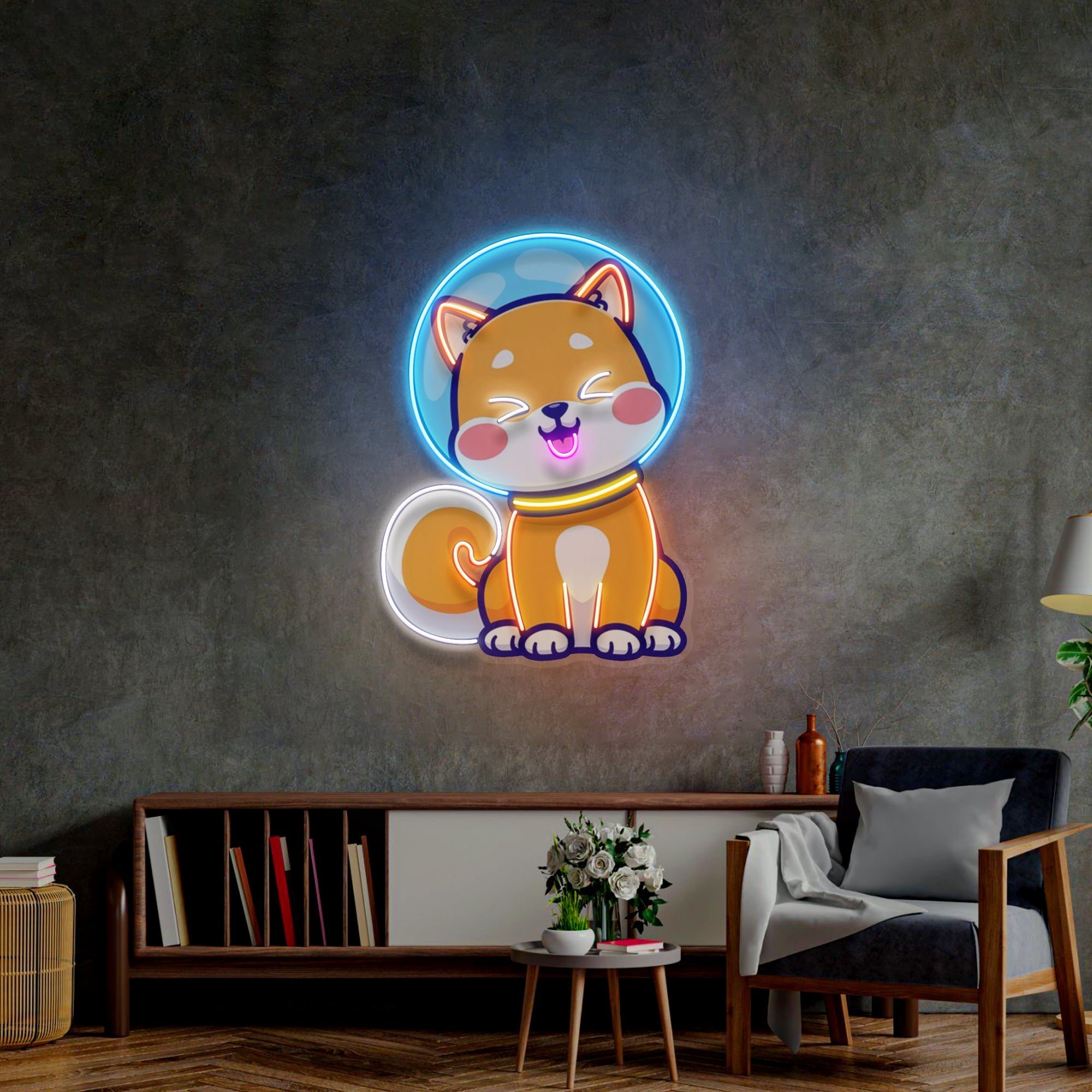 Shiba Asstonaut LED Neon Sign Light Pop Art