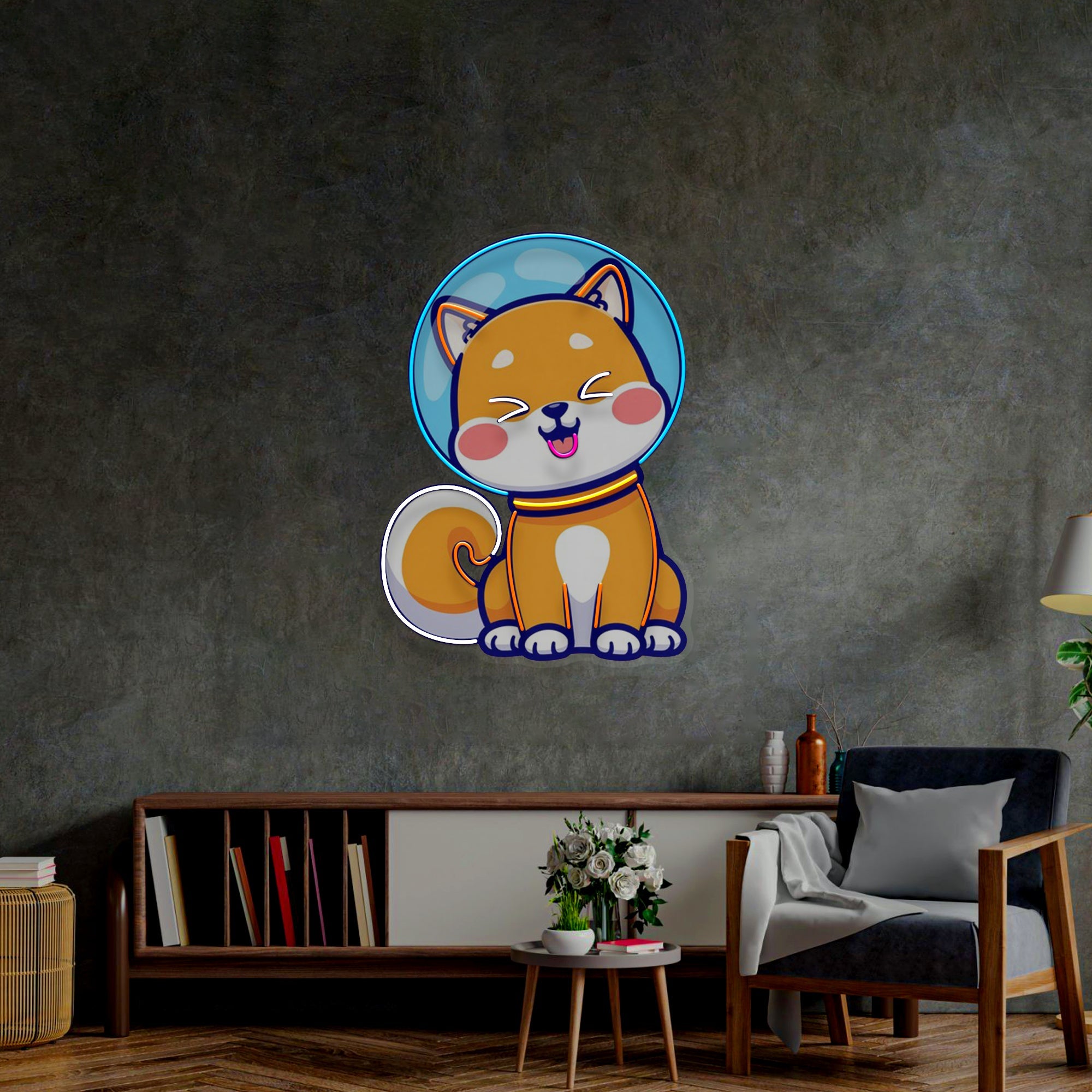 Shiba Asstonaut LED Neon Sign Light Pop Art