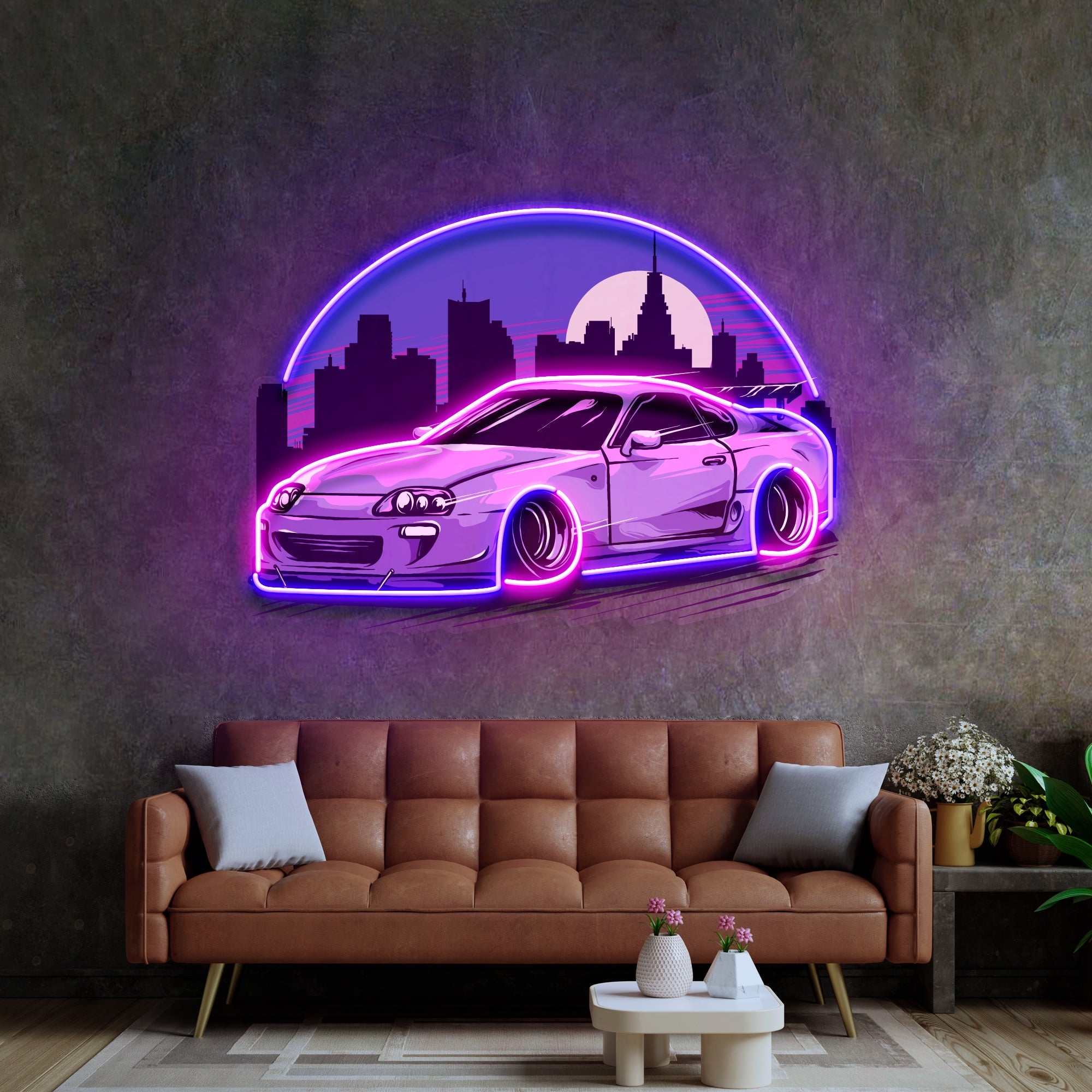 Sportcar Supra Mk4 Midnight LED Neon Sign Light Pop Art